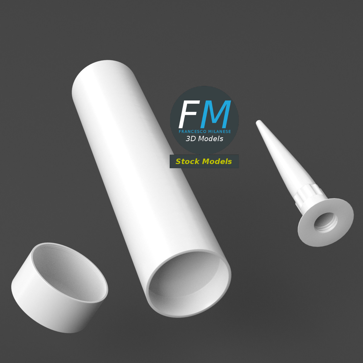 3D-Modell - Silikondichtstoff-Kartusche - 05