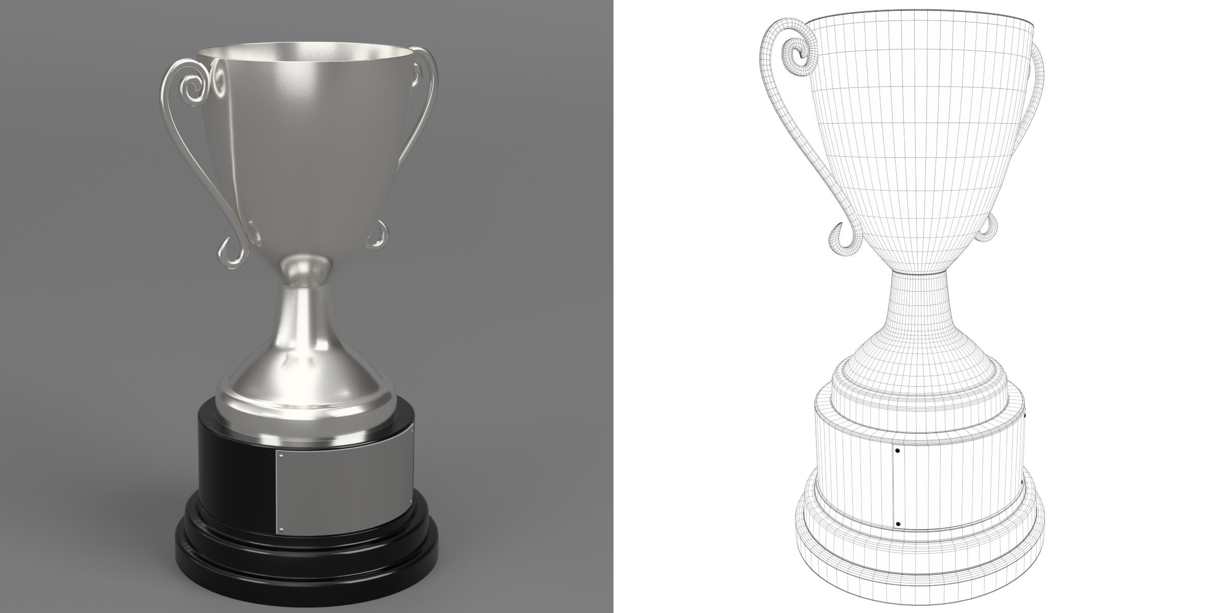 3D-Modell - Silberner Trophäenpokal