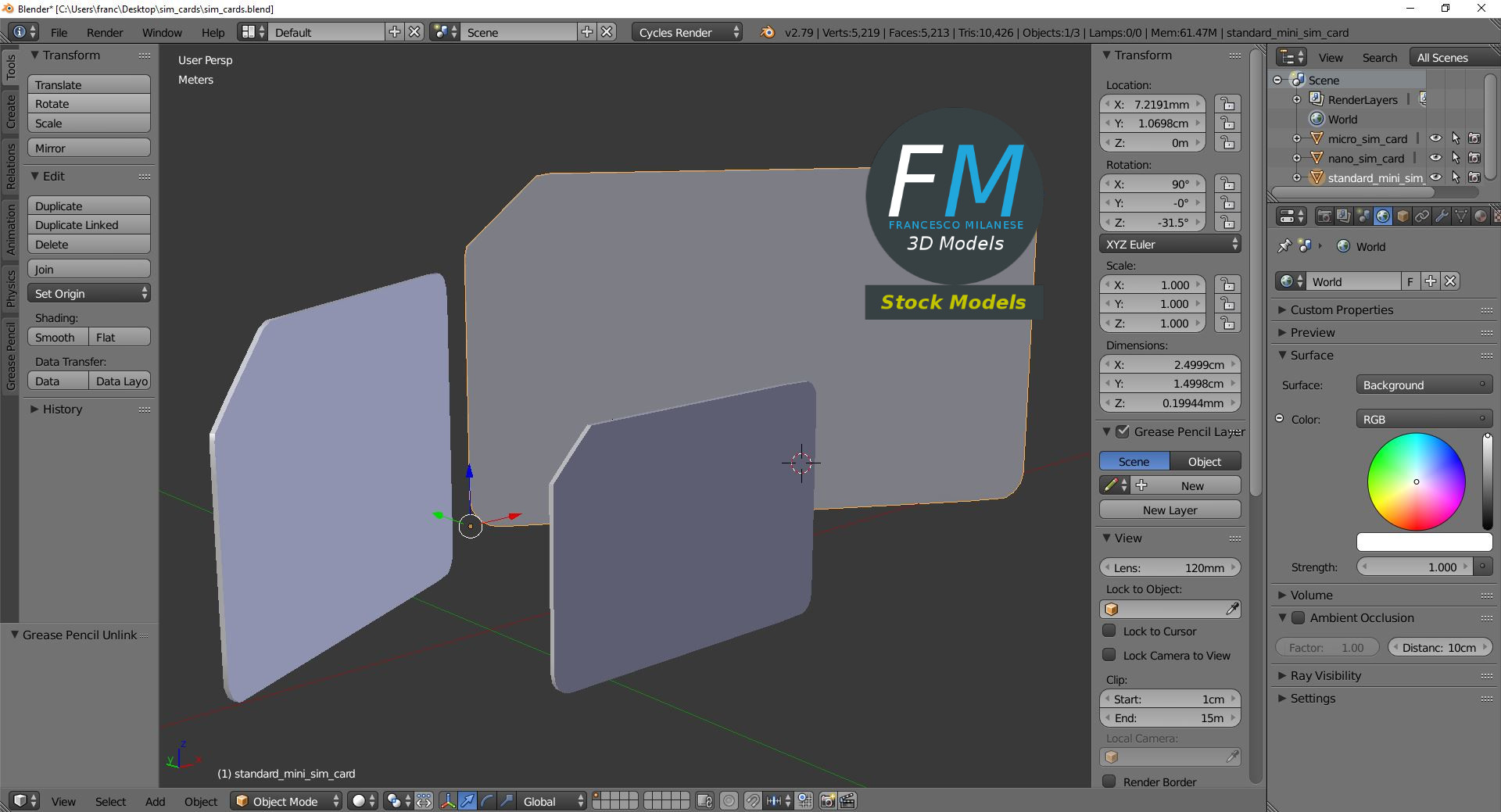 3D-Modell - SIM-Karten - 09