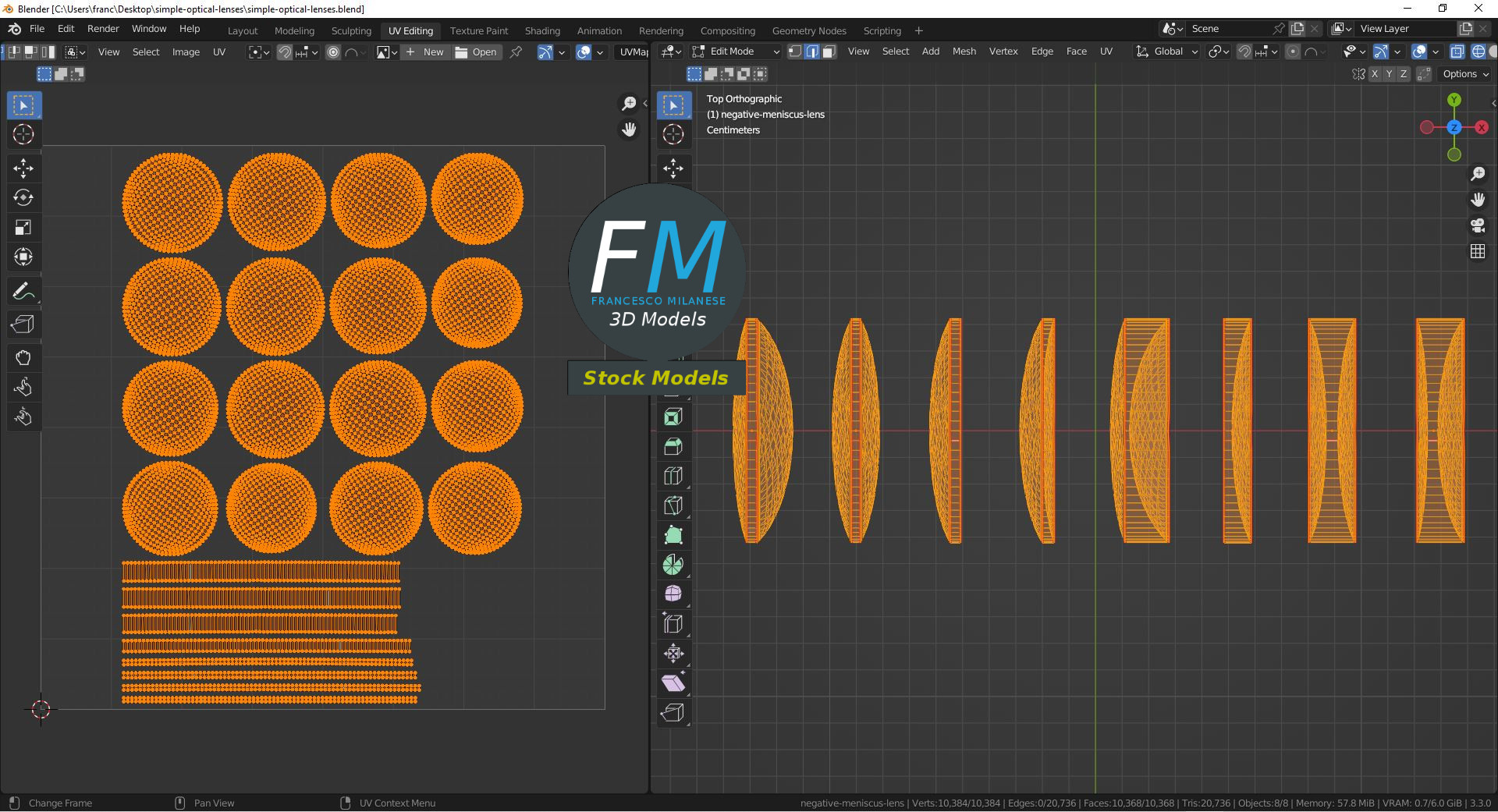 3D-Modell - Einfache Optische Linsen - 10