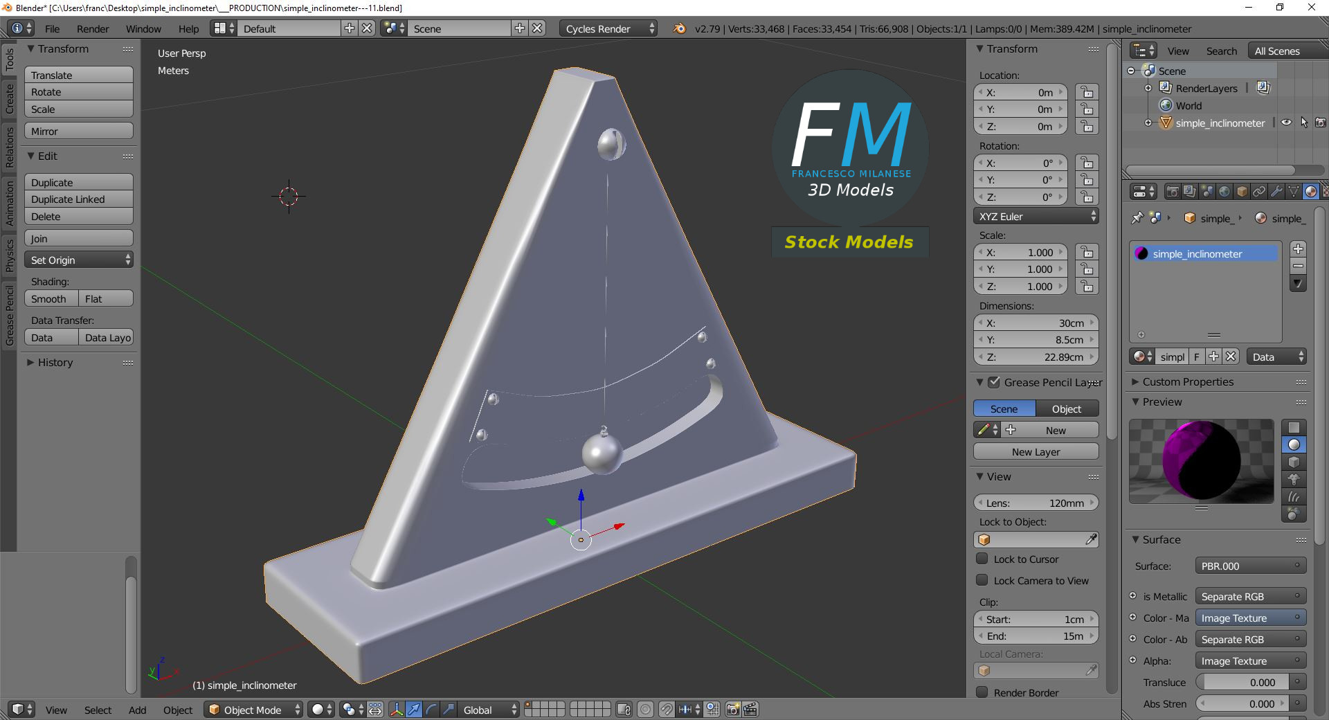 3D-Modell - Einfacher Neigungsmesser - 09