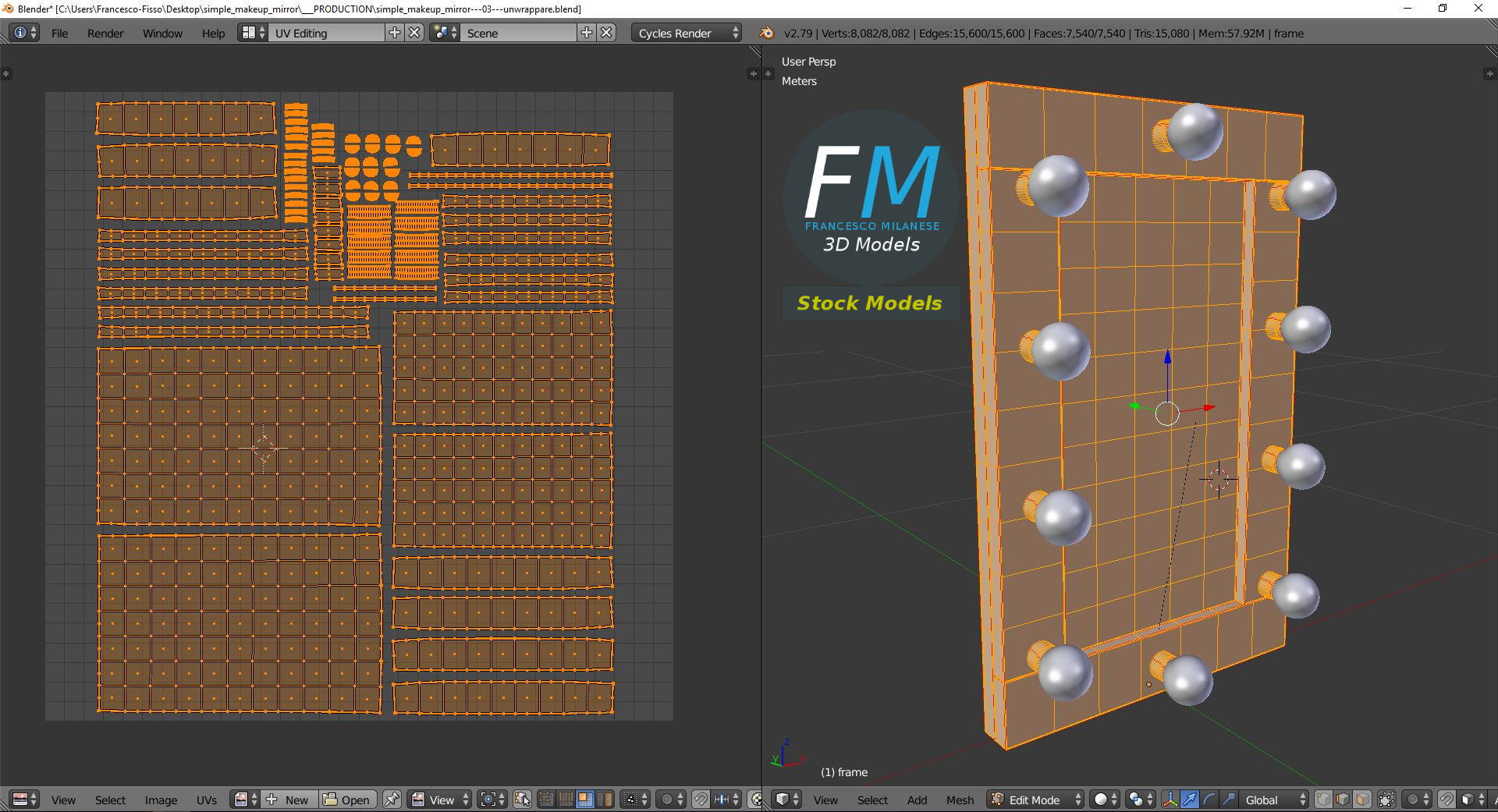 3D-Modell - Einfacher Schminkspiegel - 10