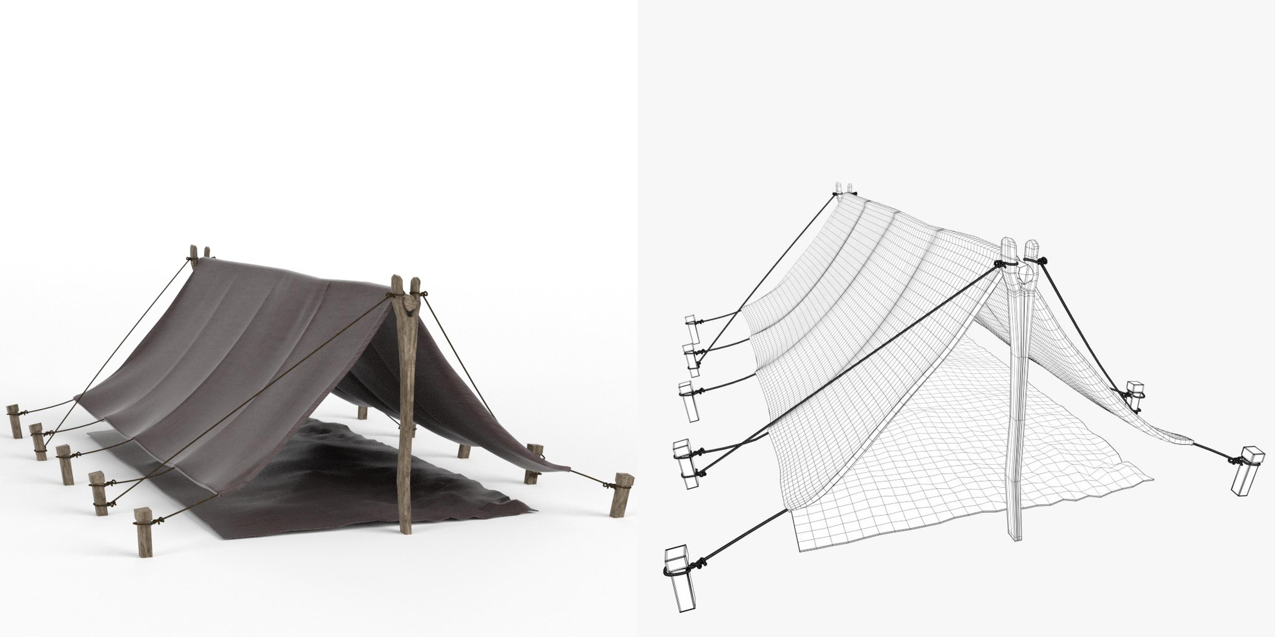 3D-Modell - Einfaches Firstzelt