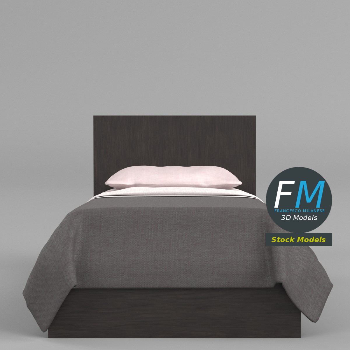3D-Modell - Einzelbett - 03