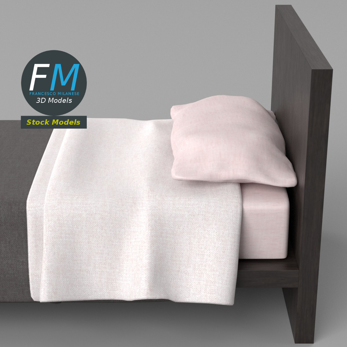 3D-Modell - Einzelbett - 05