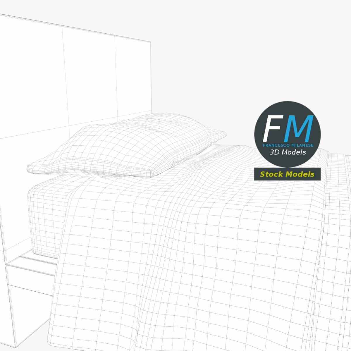 3D-Modell - Einzelbett - 08