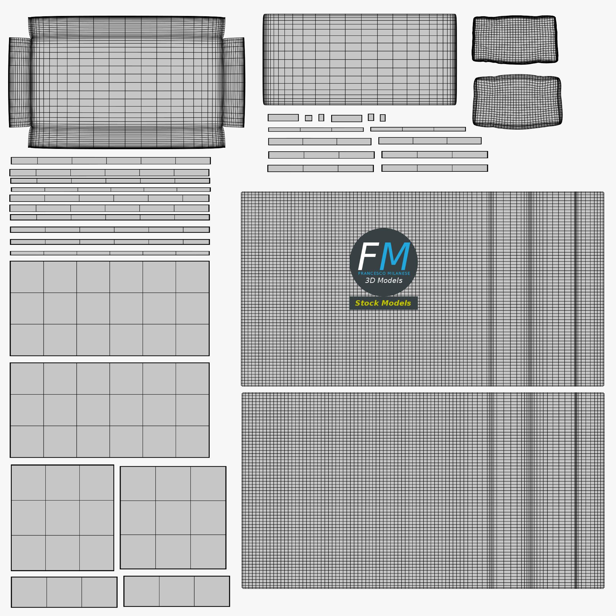 3D-Modell - Einzelbett - 11 3D-Modell - Einzelbett - 11