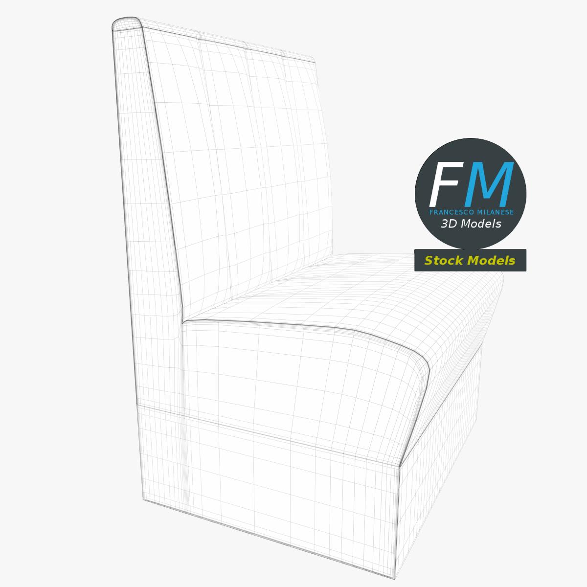 3D-Modell - Einsitzige Diner-Sitzbank - 07