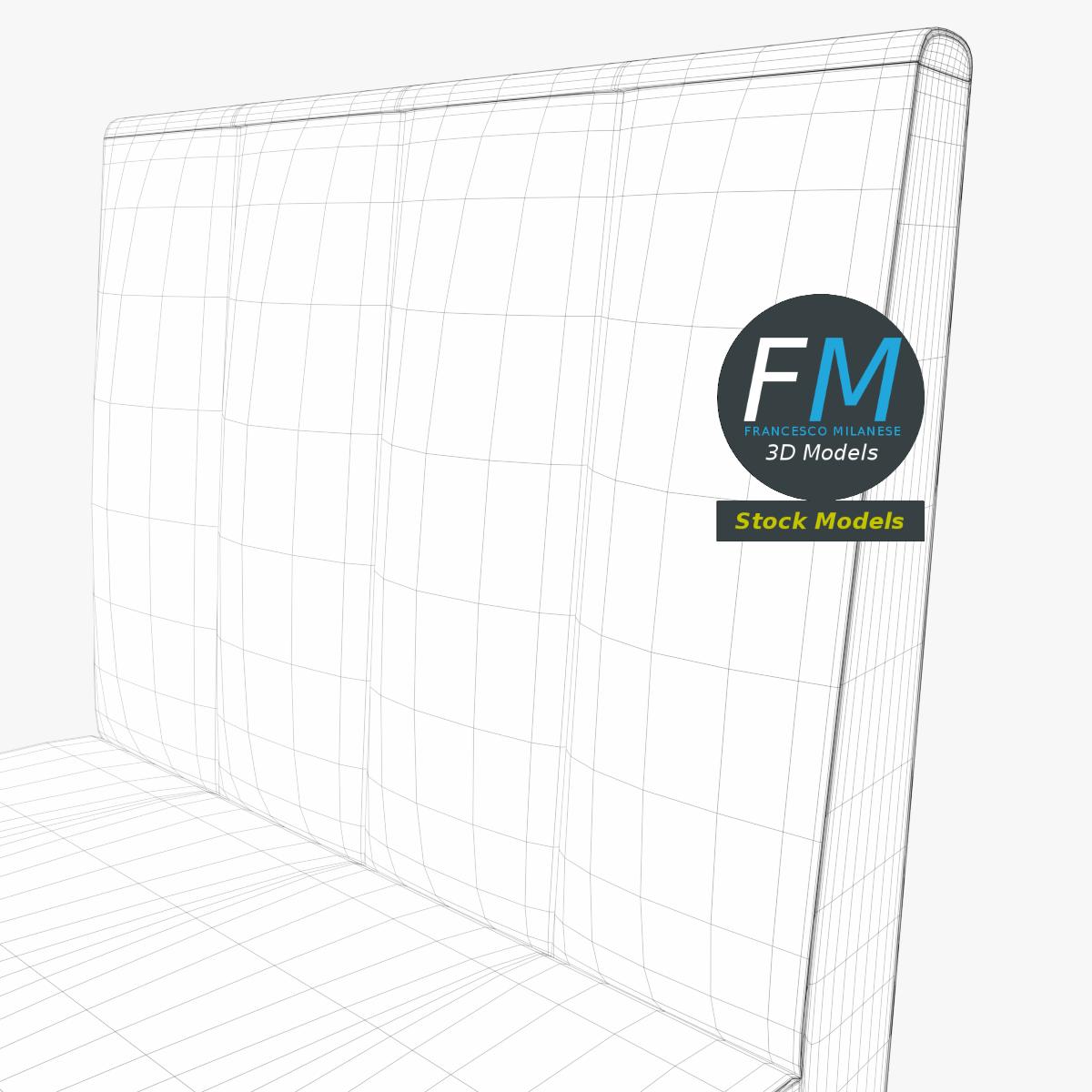 3D-Modell - Einsitzige Diner-Sitzbank - 08