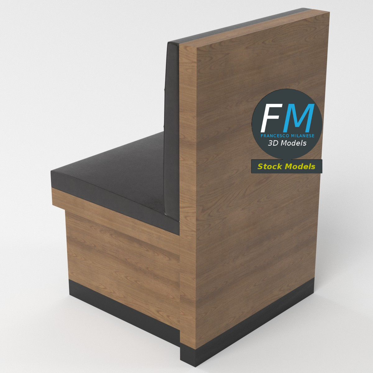 3D-Modell - Einsitzige Diner-Bankette im Chesterfield-Stil - 05