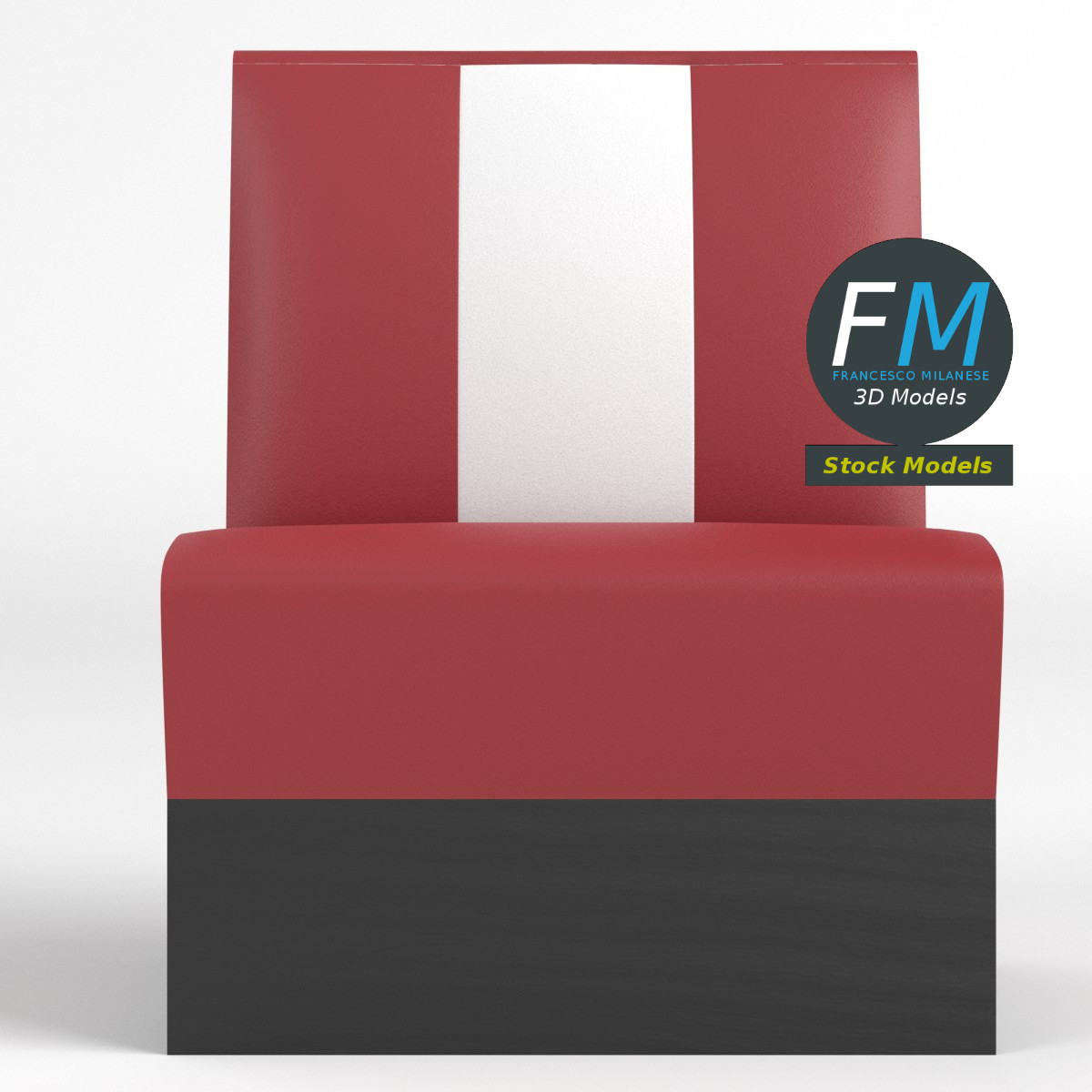 3D-Modell - Einsitzige Diner-Bankette - 03