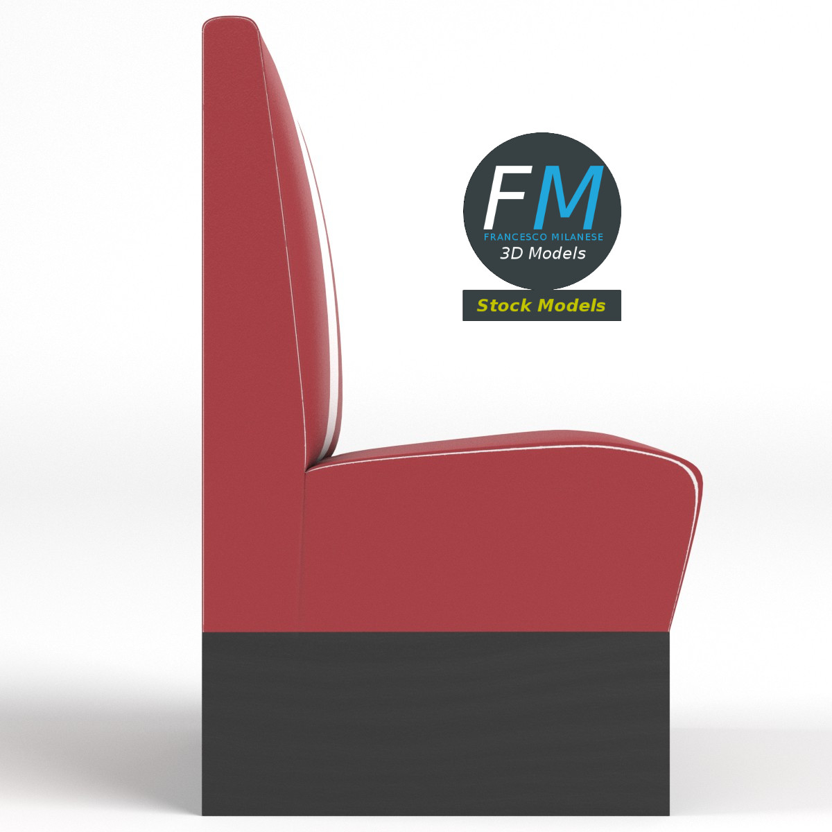 3D-Modell - Einsitzige Diner-Bankette - 04