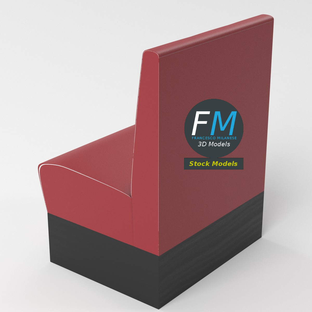 3D-Modell - Einsitzige Diner-Bankette - 05