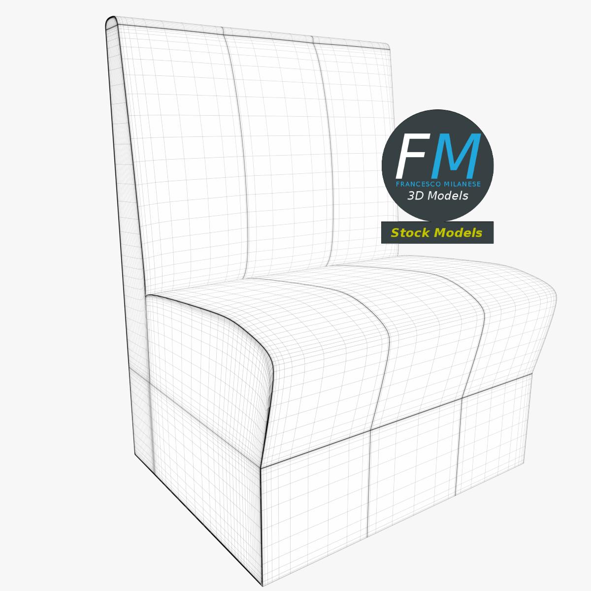 3D-Modell - Einsitzige Diner-Bankette - 07