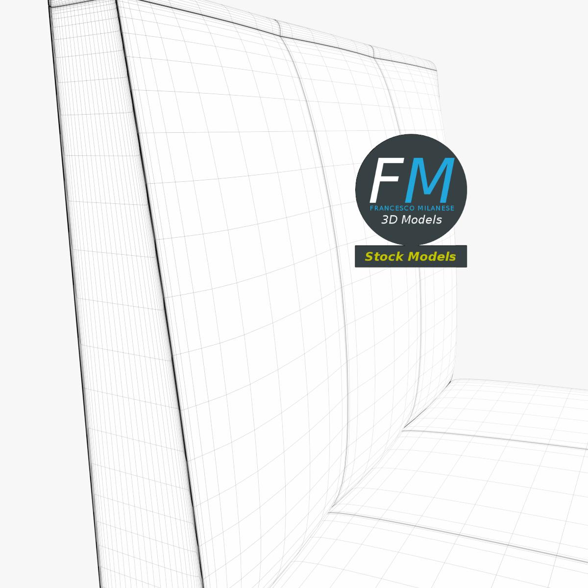 3D-Modell - Einsitzige Diner-Bankette - 08