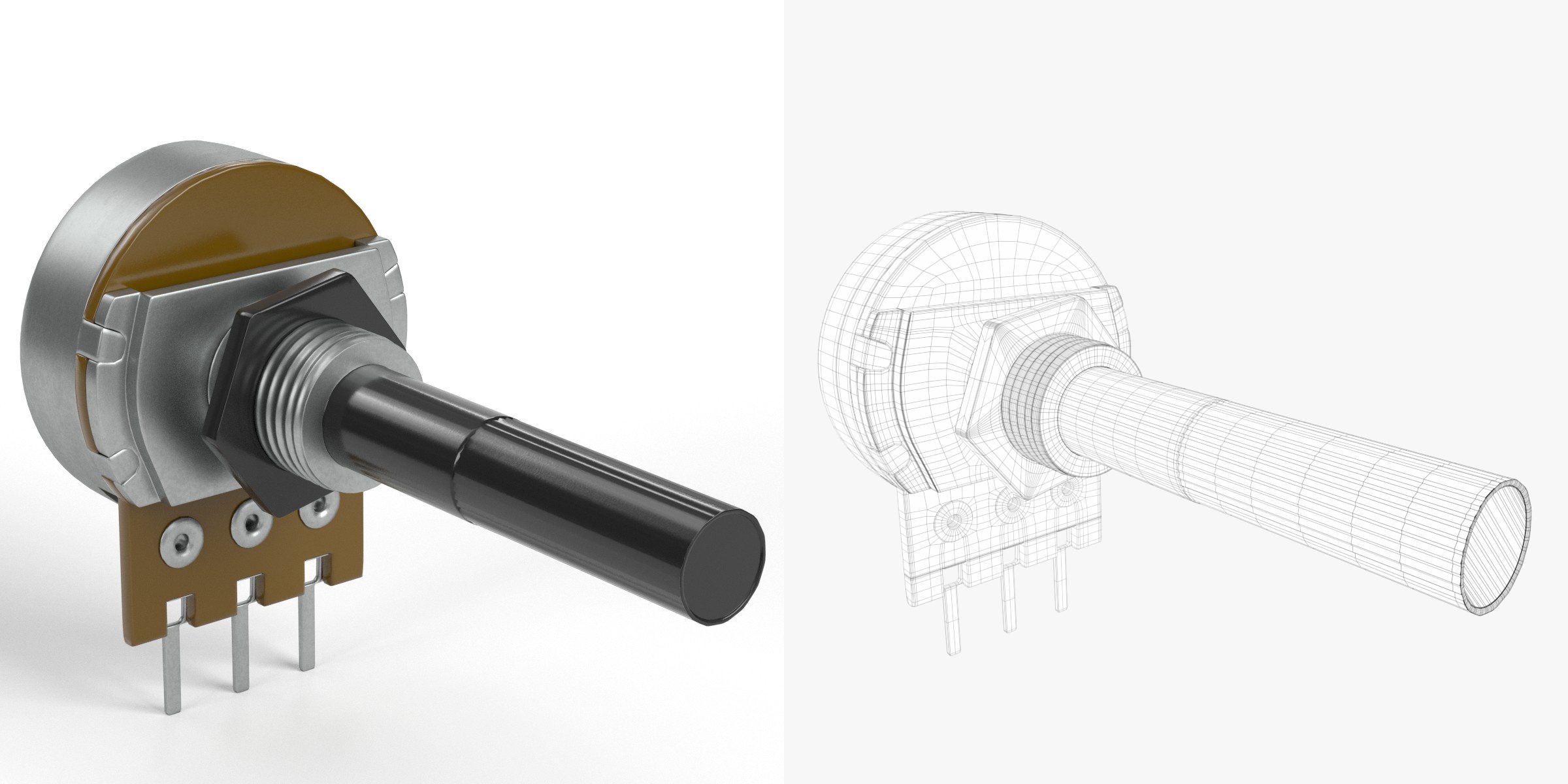 3D-Modell - Einfach-Drehpotentiometer