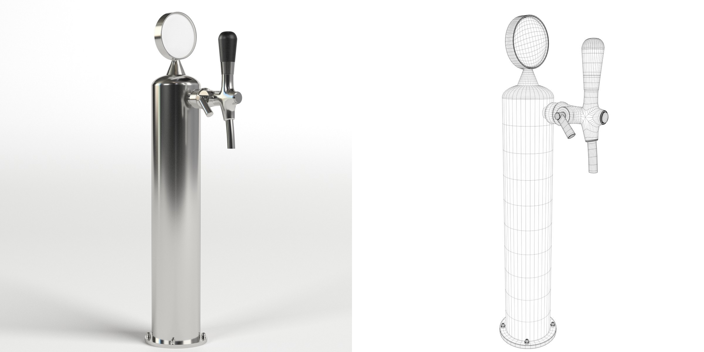 3D-Modell - Einzelner Bierzapfhahn