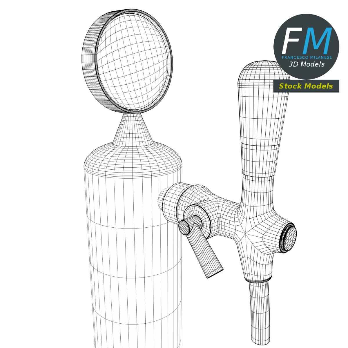3D-Modell - Einzelner Bierzapfhahn - 08
