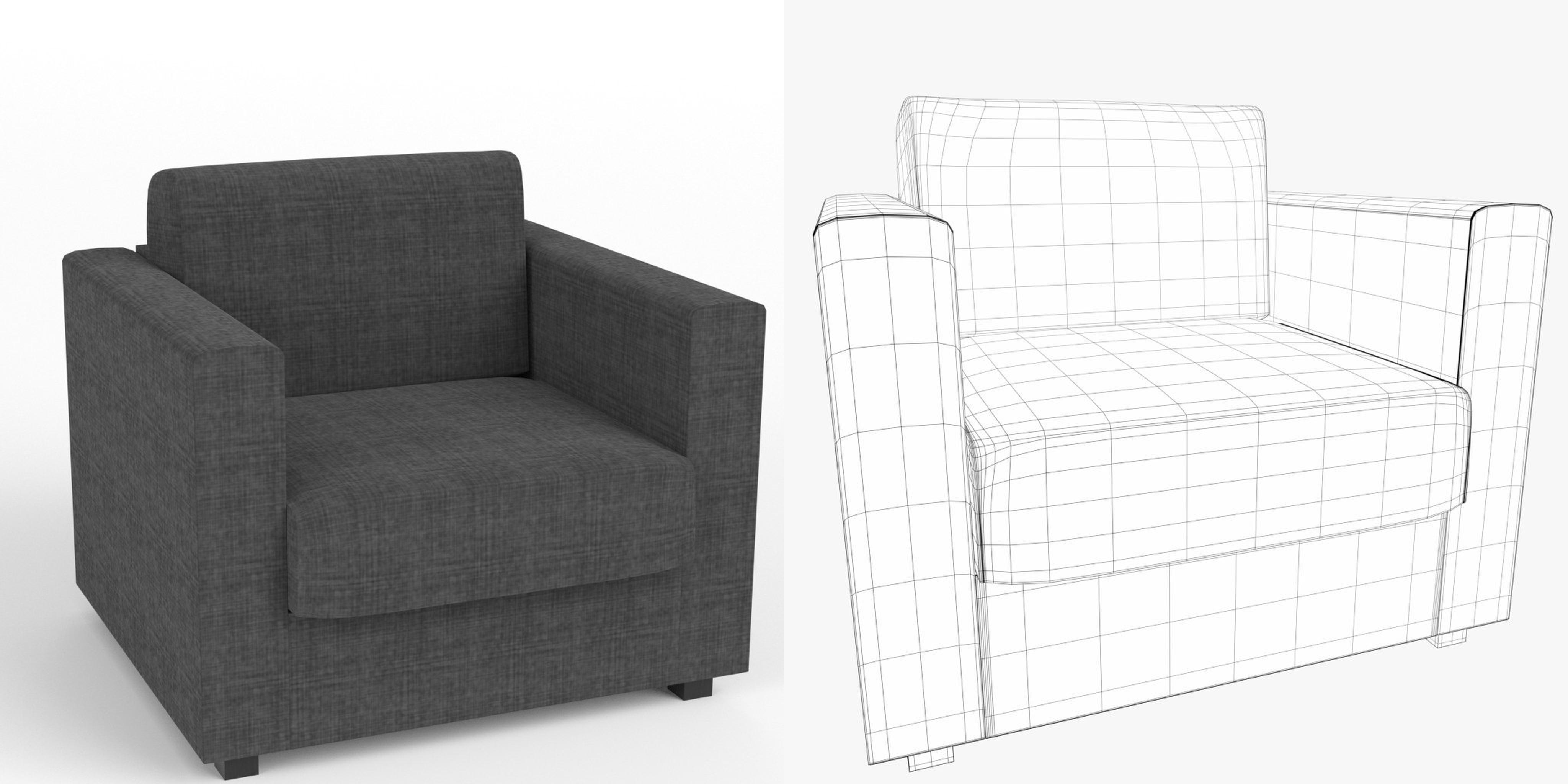 3D-Modell - Einsitzer-Sofa