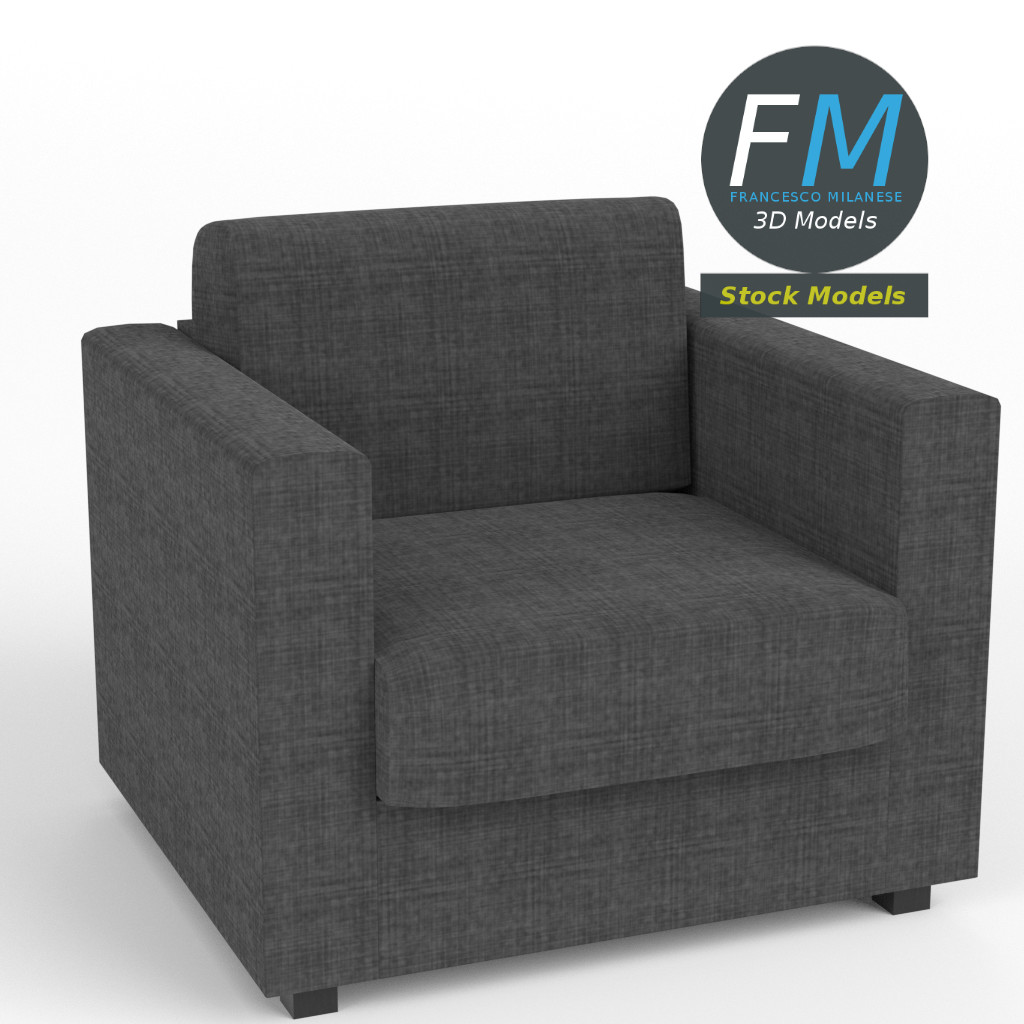3D-Modell - Einsitzer-Sofa - 01