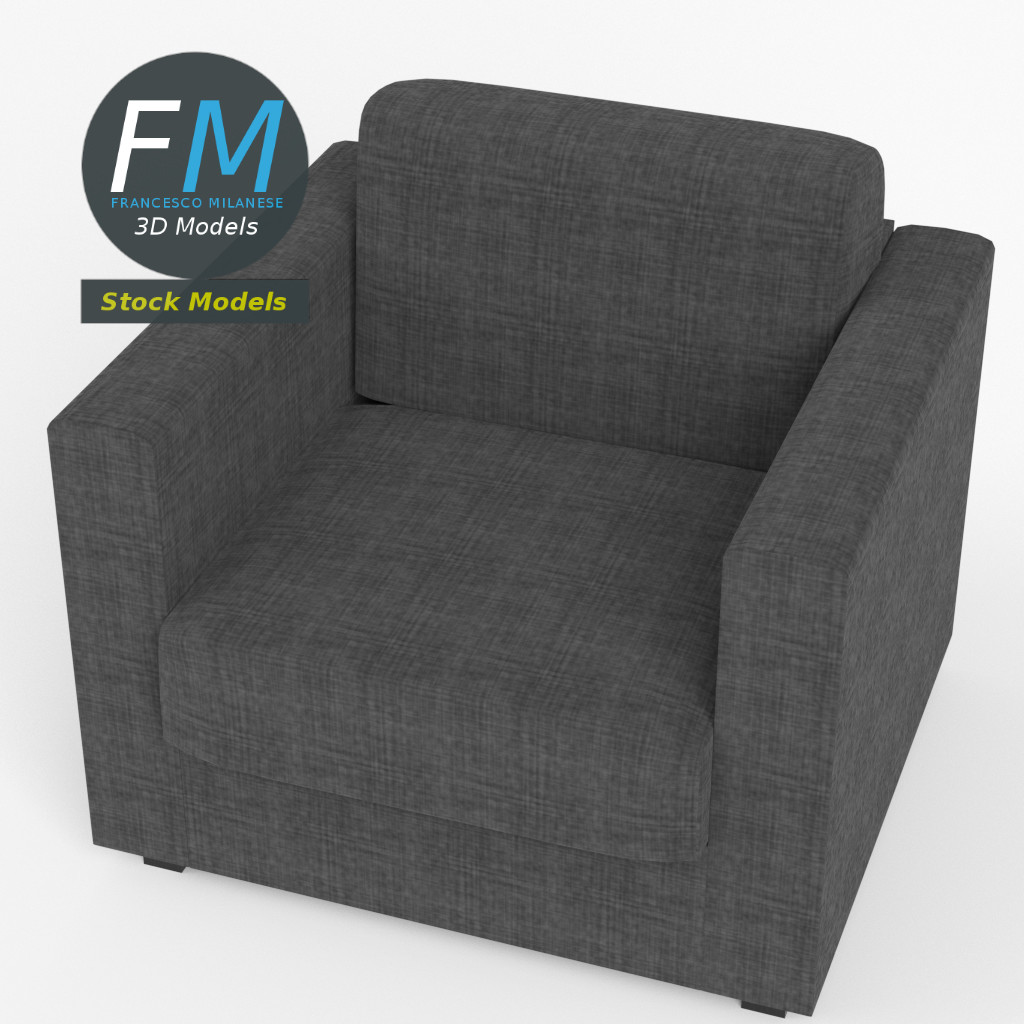 3D-Modell - Einsitzer-Sofa - 02