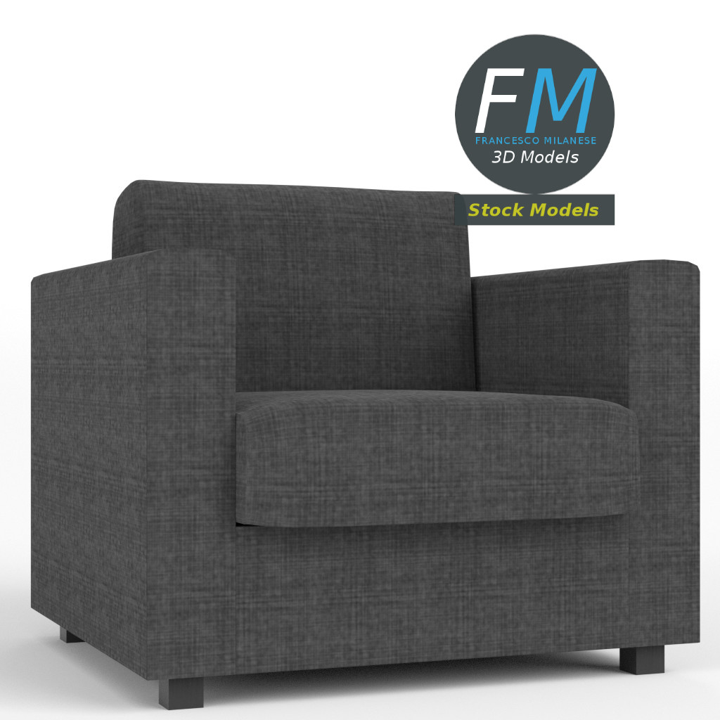 3D-Modell - Einsitzer-Sofa - 03