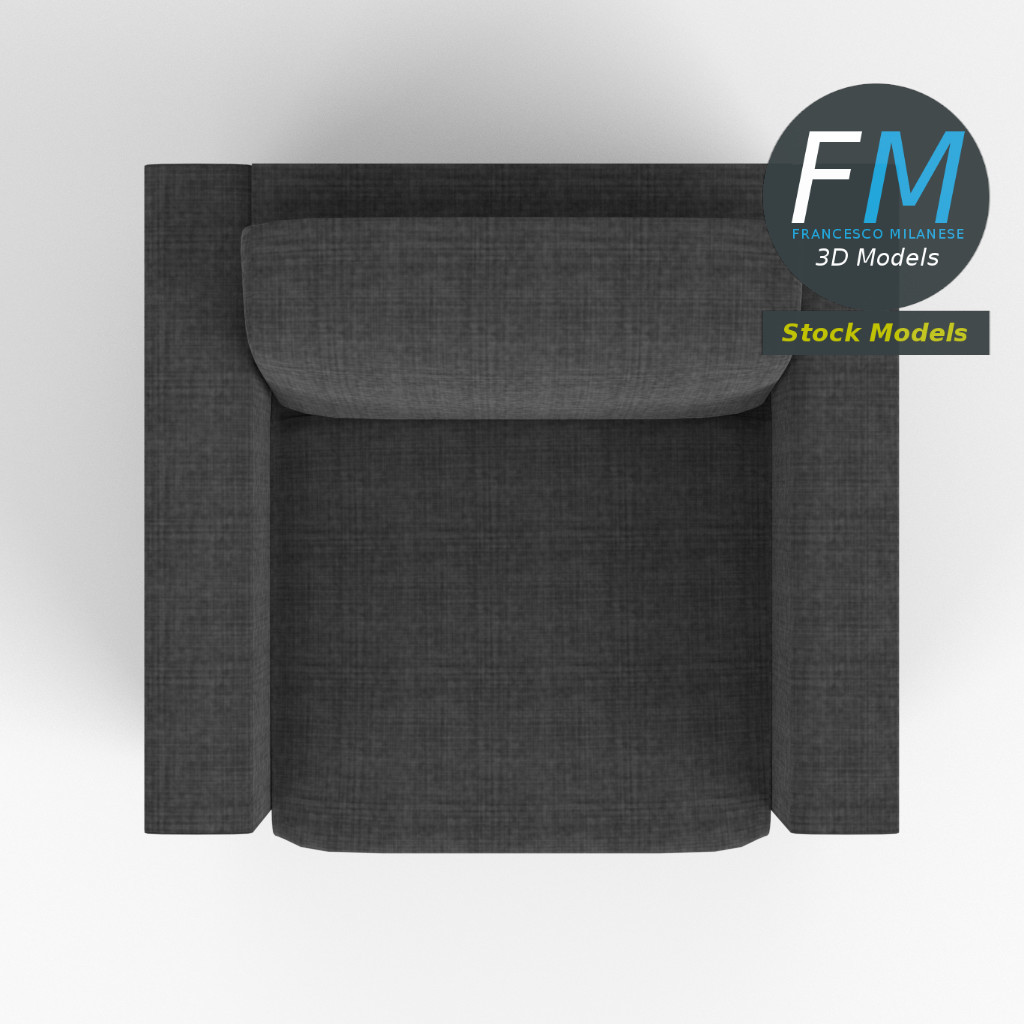 3D-Modell - Einsitzer-Sofa - 06