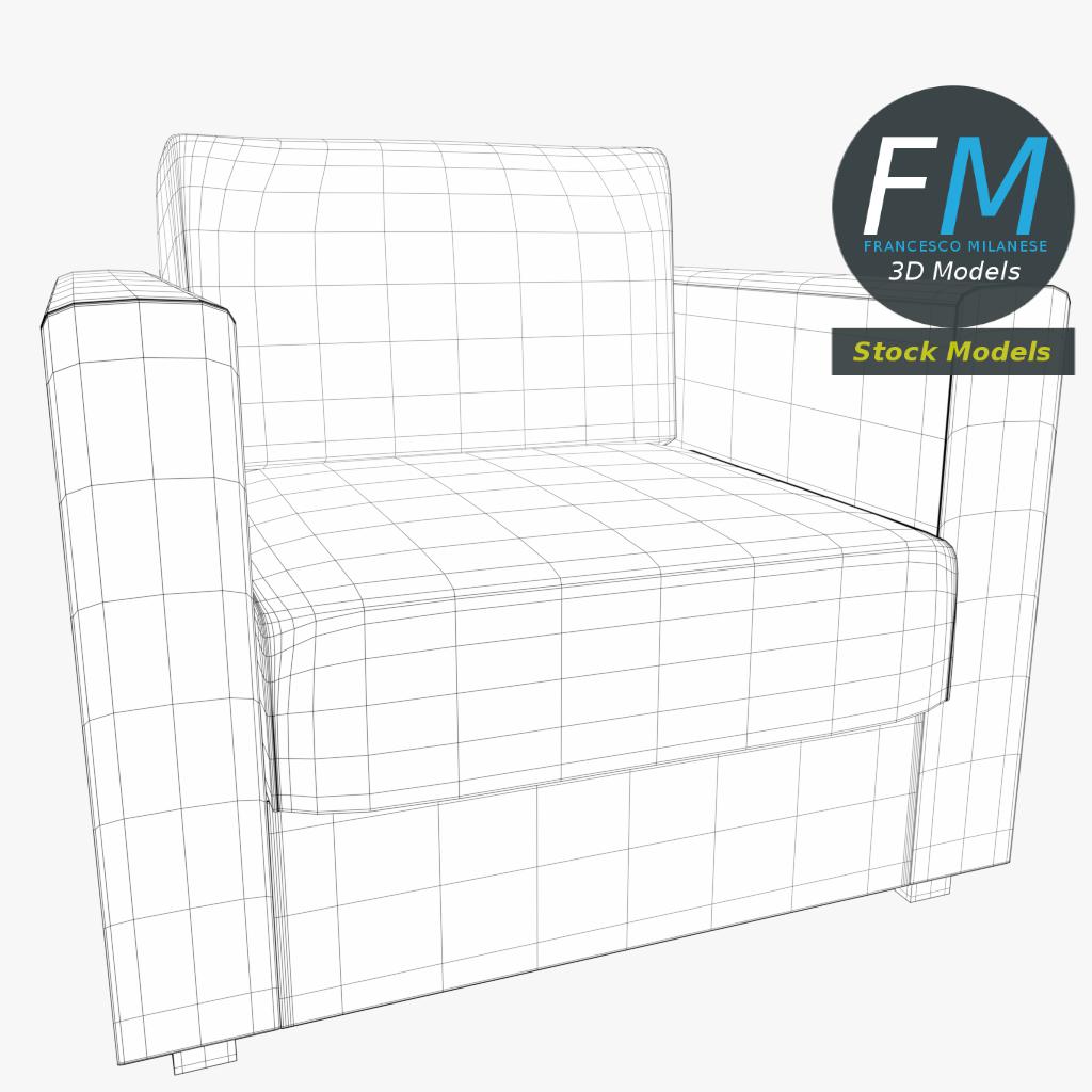 3D-Modell - Einsitzer-Sofa - 07