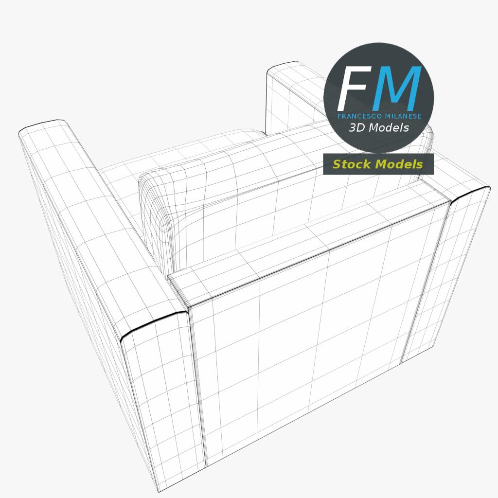 3D-Modell - Einsitzer-Sofa - 08
