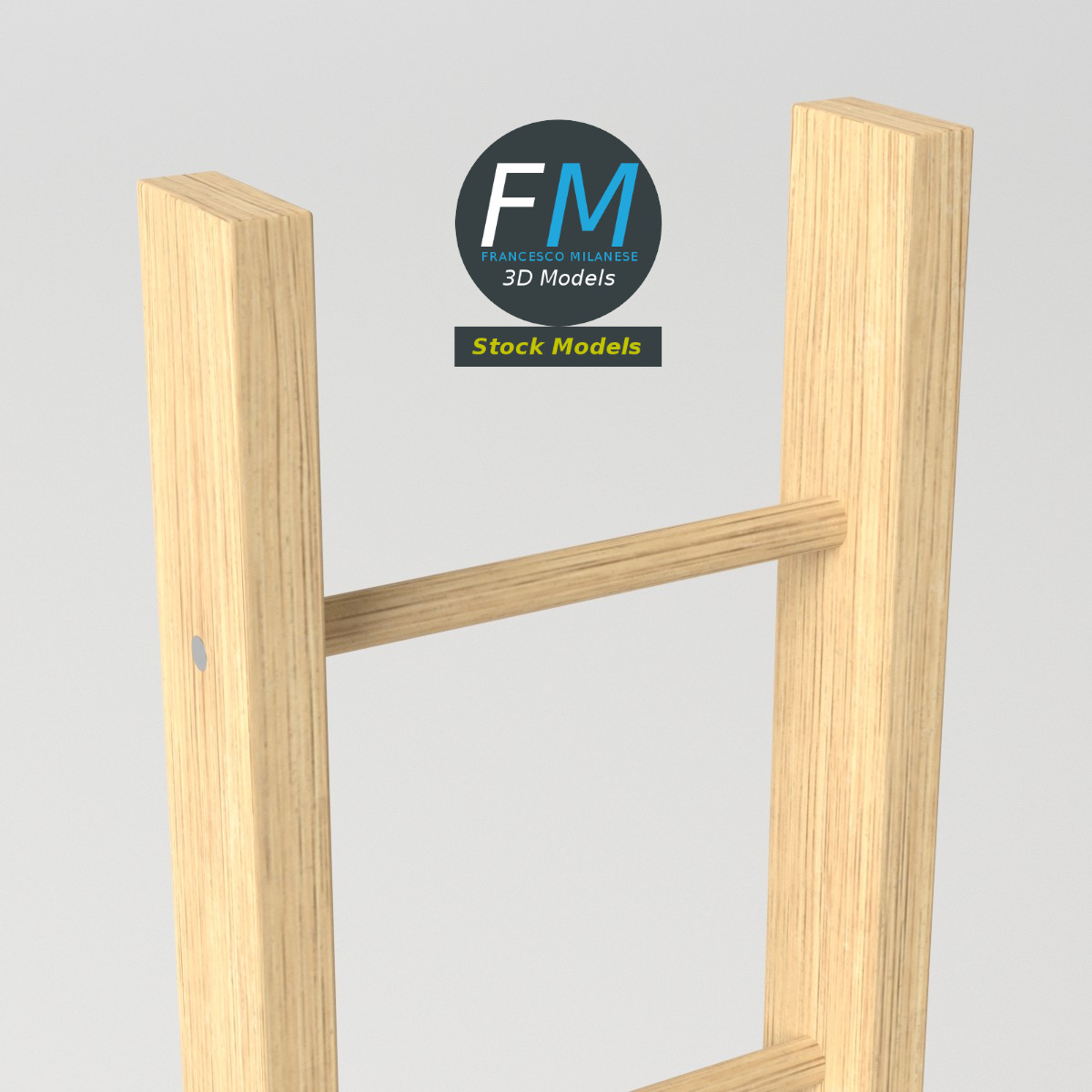 3D-Modell - Gerade Holzleiter - 05