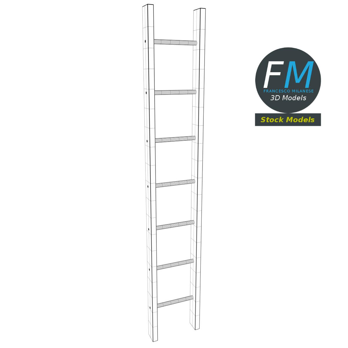 3D-Modell - Gerade Holzleiter - 07