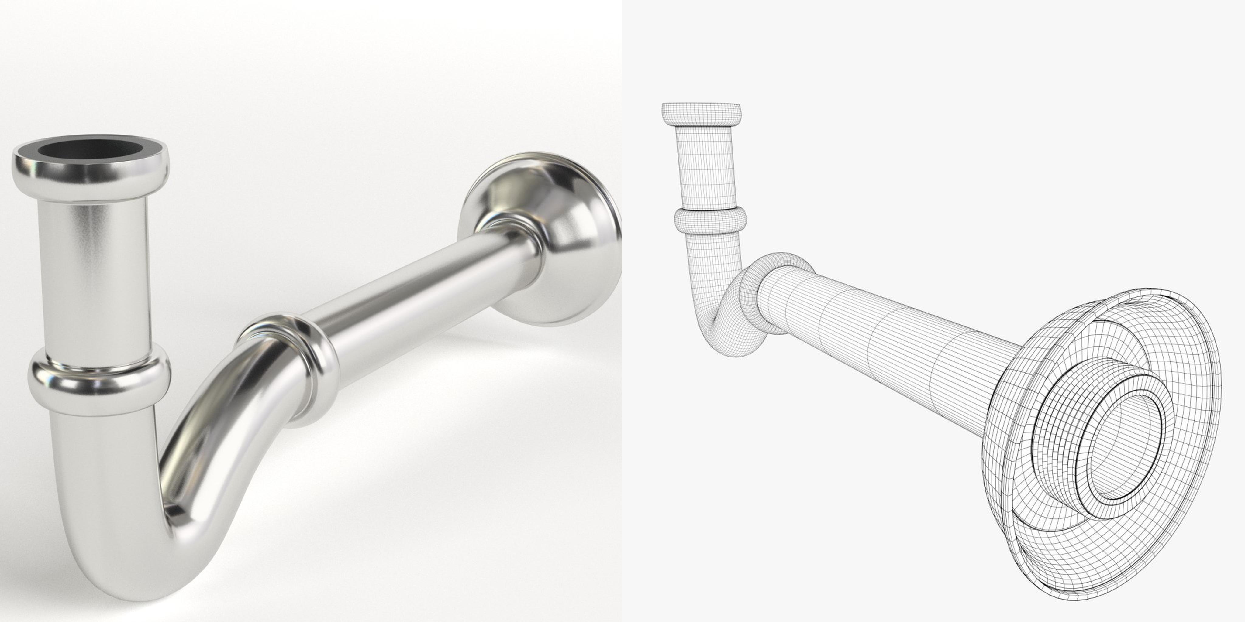 3D-Modell - Waschbecken-Siphon