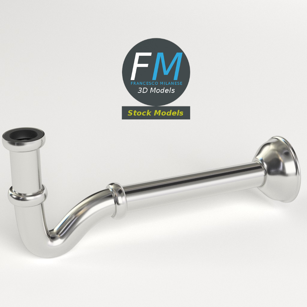 3D-Modell - Waschbecken-Siphon - 02