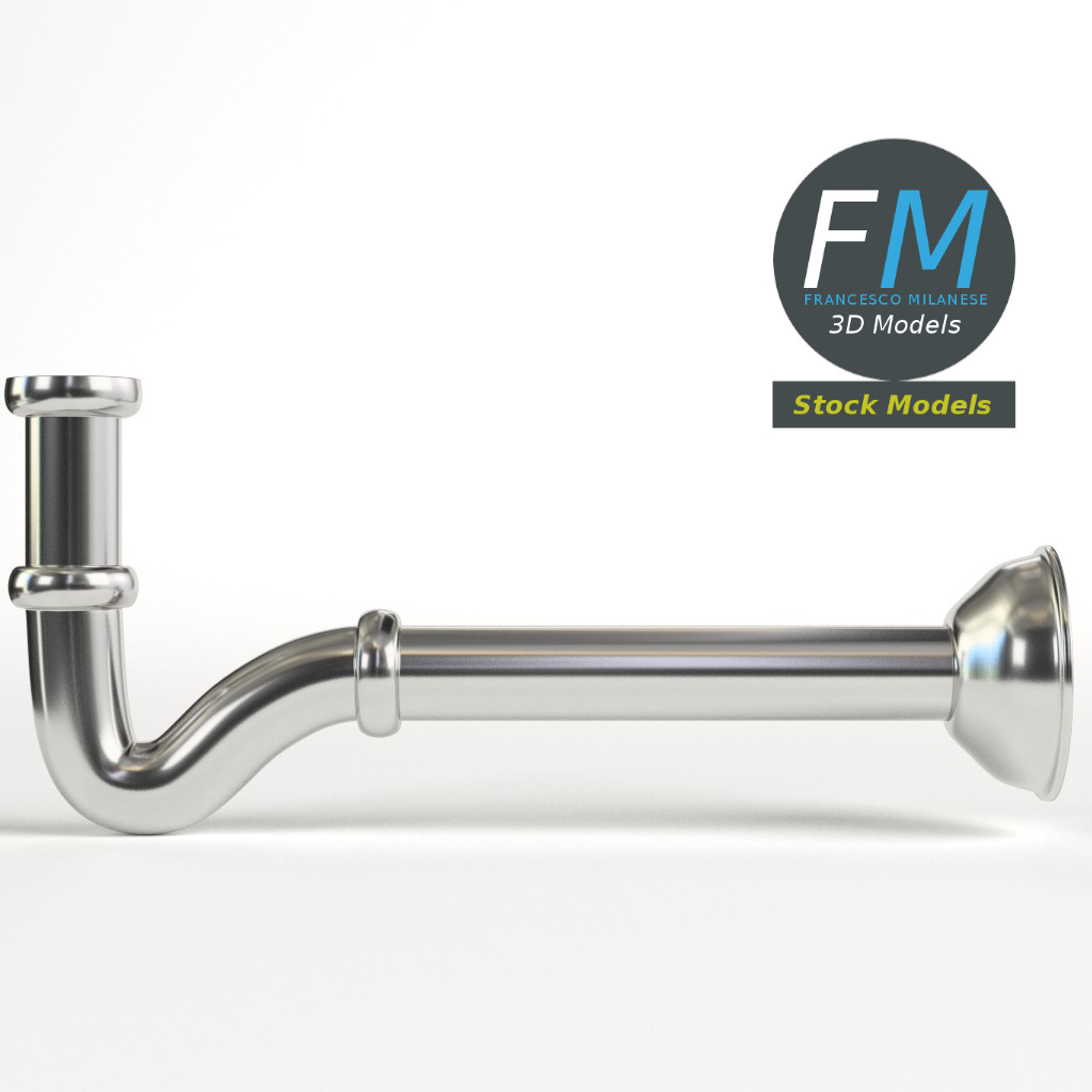 3D-Modell - Waschbecken-Siphon - 03