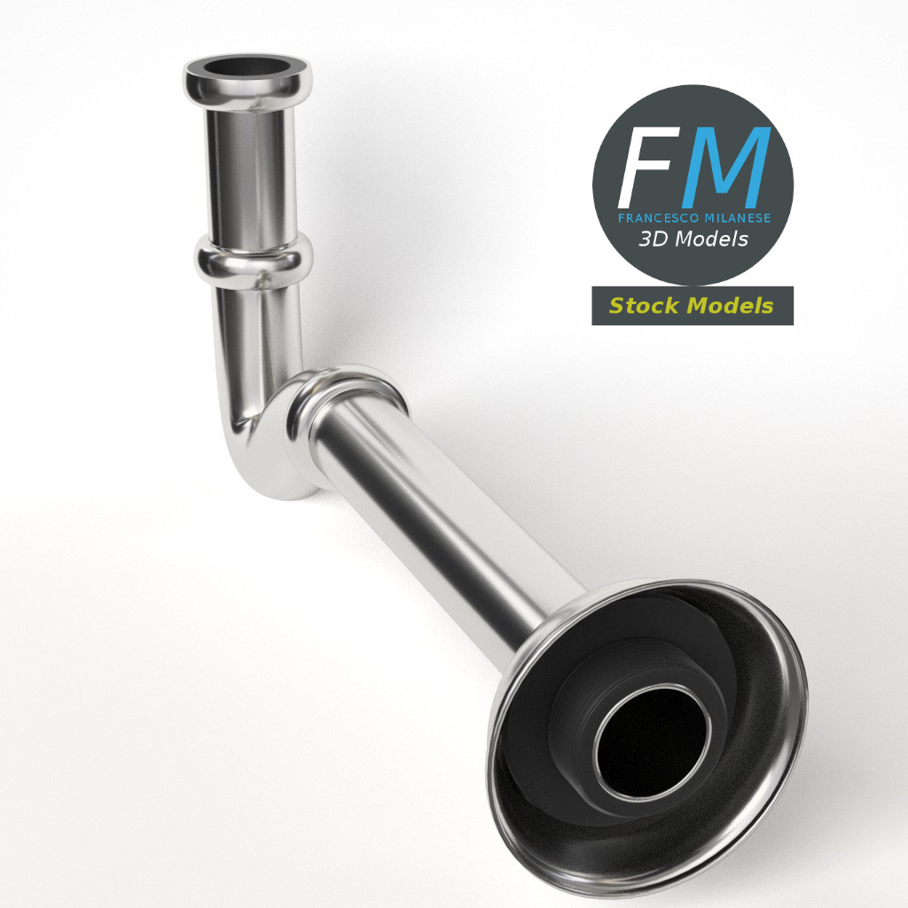 3D-Modell - Waschbecken-Siphon - 05