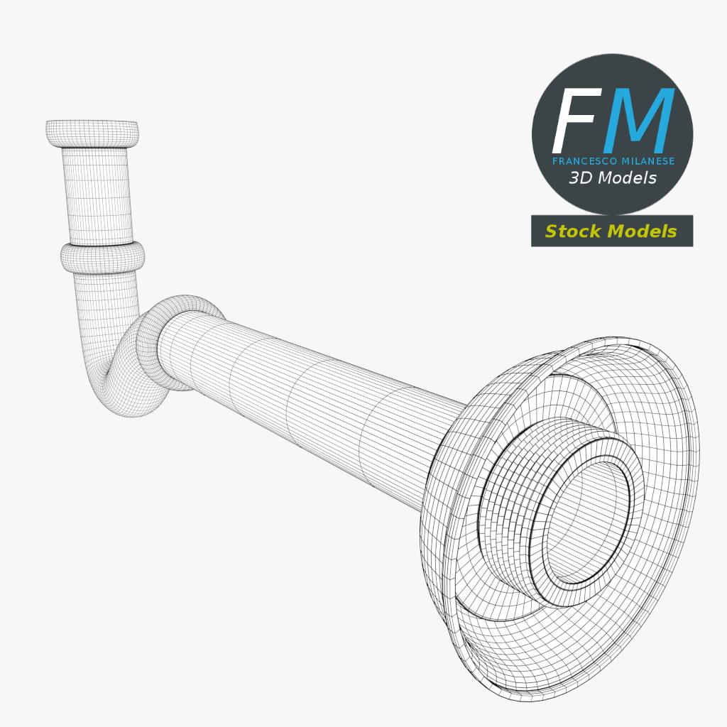 3D-Modell - Waschbecken-Siphon - 07