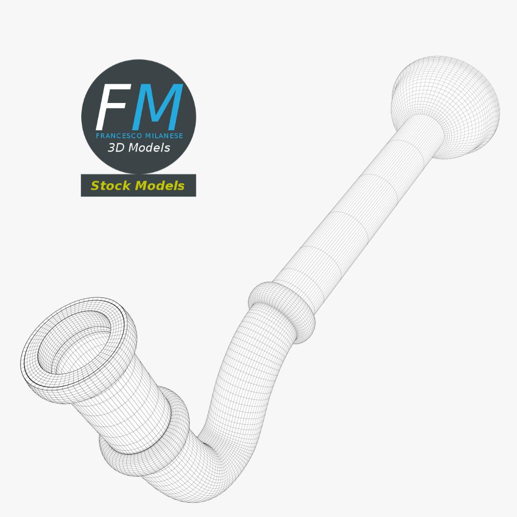 3D-Modell - Waschbecken-Siphon - 08