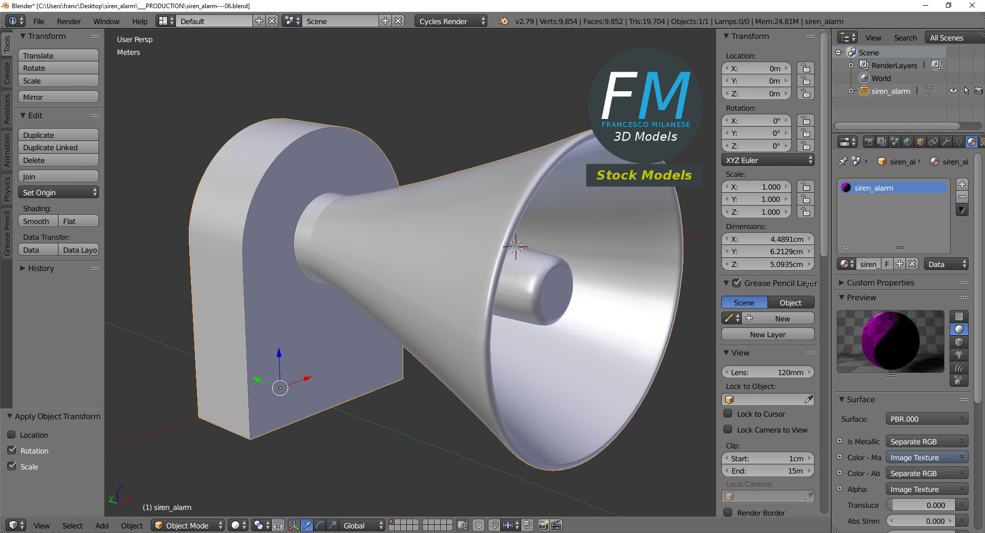 3D-Modell - Alarmsirene - 09