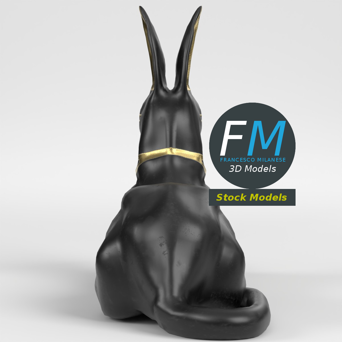3D-Modell - Sitzende Anubis-Statue - 04