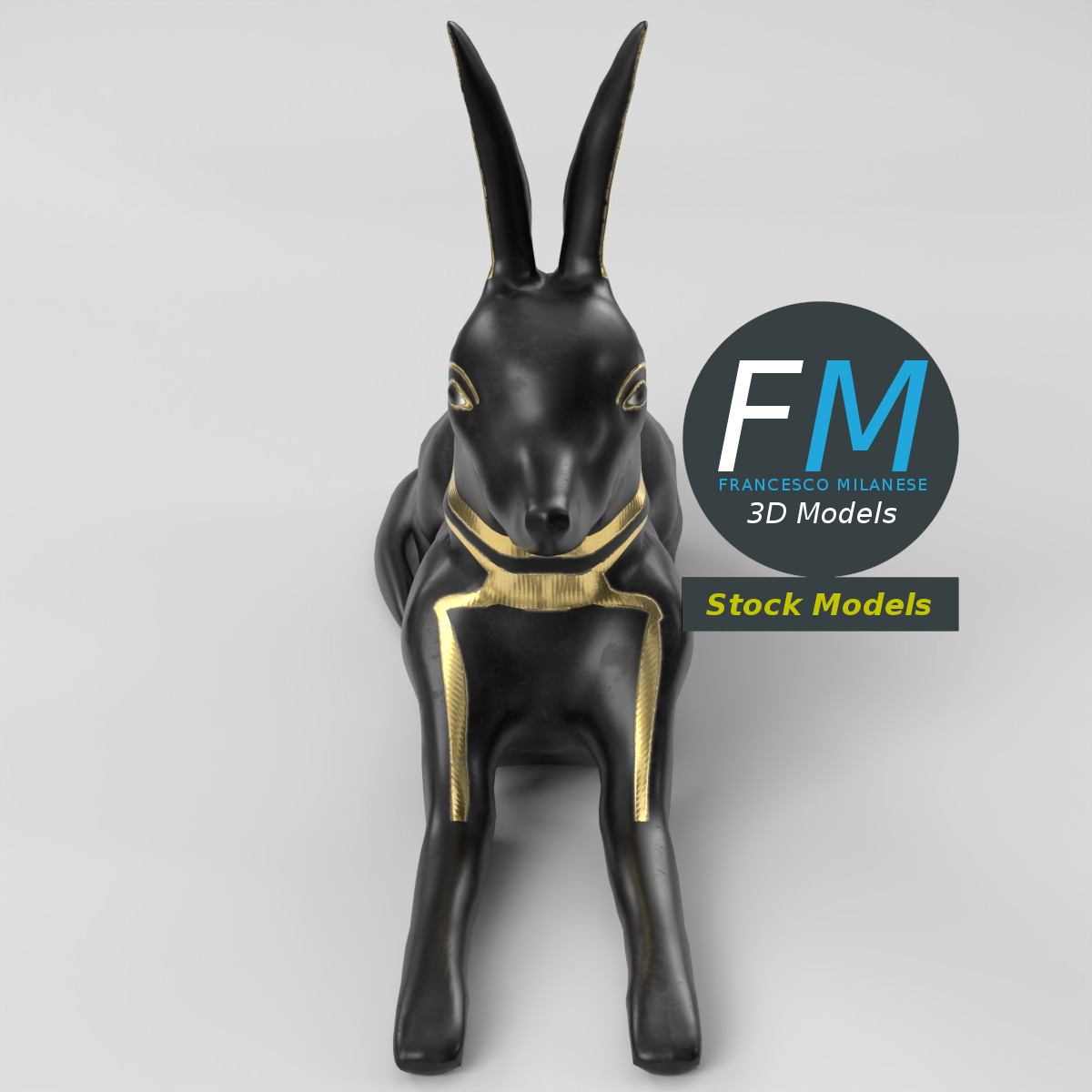 3D-Modell - Sitzende Anubis-Statue - 05