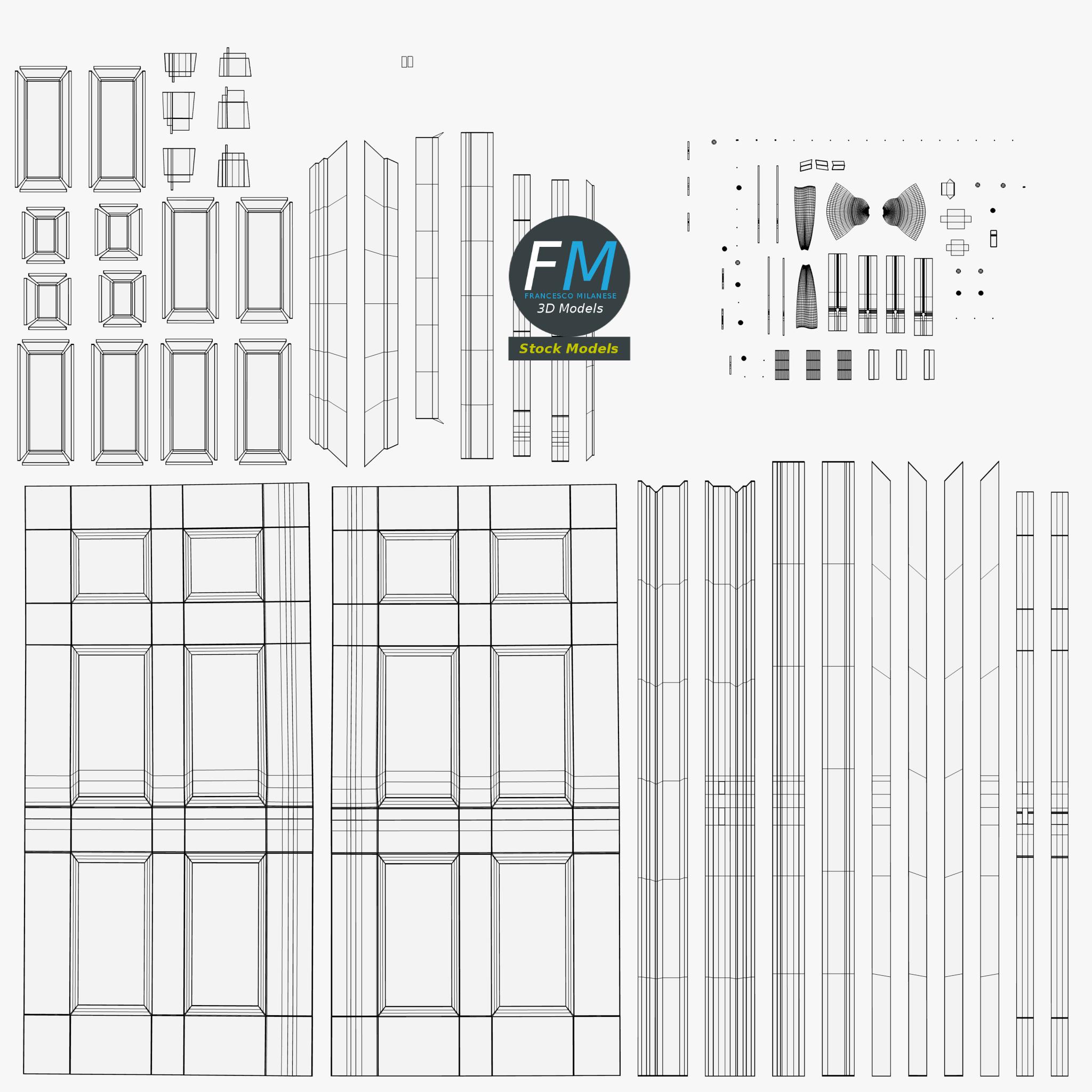 3D-Modell - Tür mit Sechs Erhabenen Füllungen - 11 3D-Modell - Tür mit Sechs Erhabenen Füllungen - 11