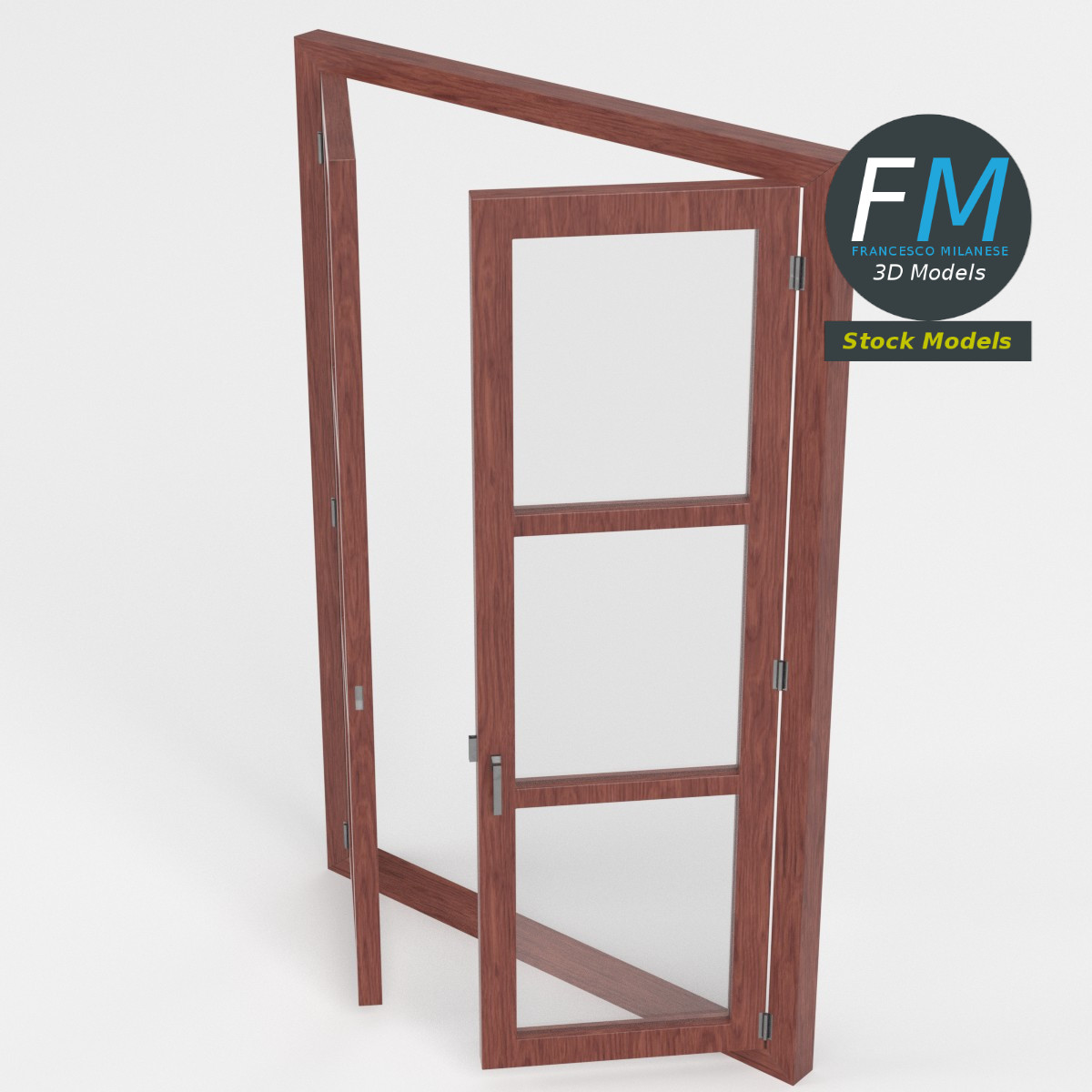 3D-Modell - Doppelfenster mit Sechs Feldern - 02