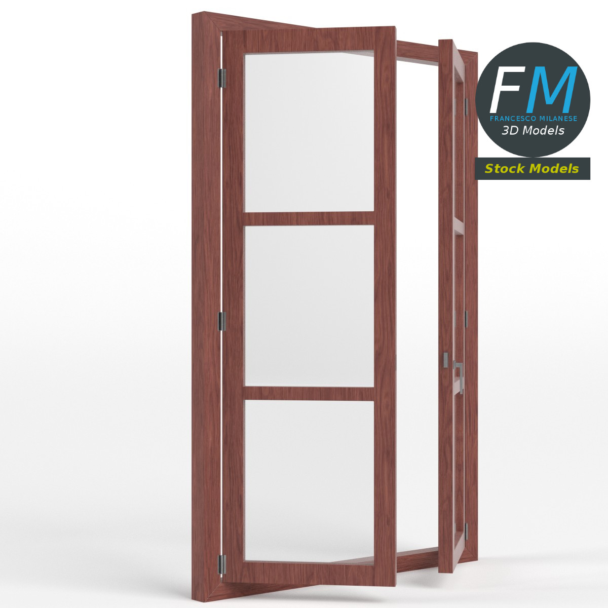3D-Modell - Doppelfenster mit Sechs Feldern - 04