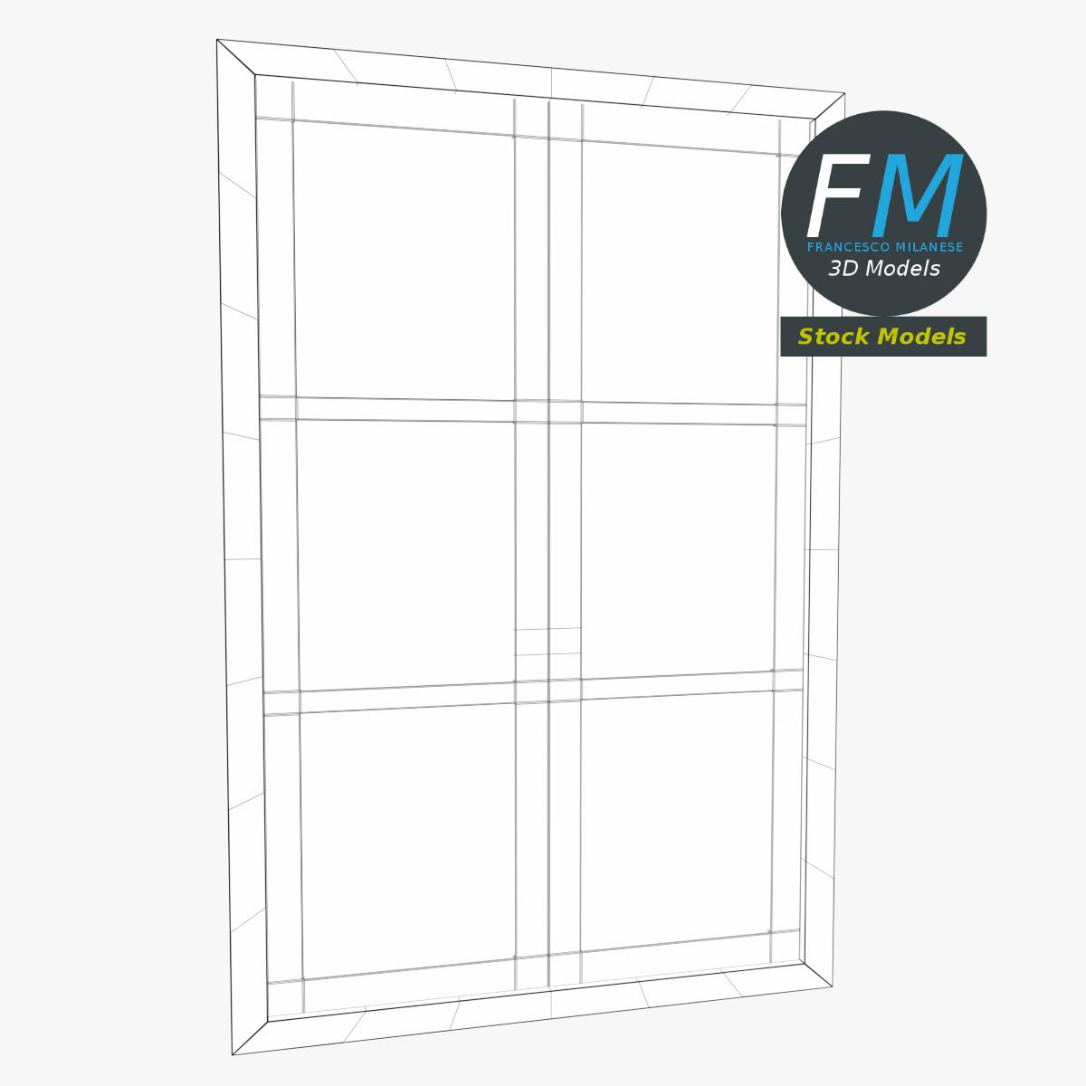 3D-Modell - Doppelfenster mit Sechs Feldern - 07