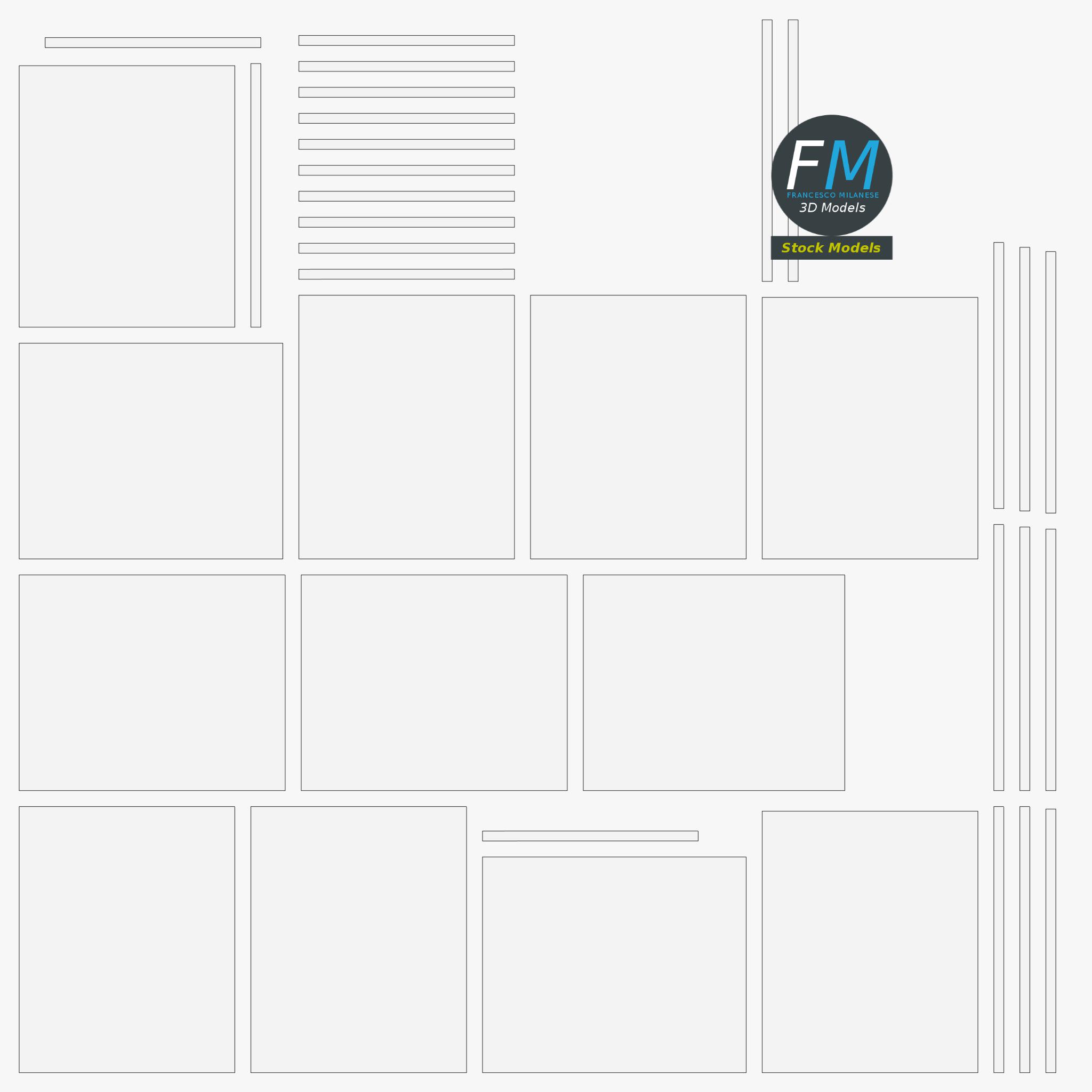 3D-Modell - Doppelfenster mit Sechs Feldern - 12 3D-Modell - Doppelfenster mit Sechs Feldern - 12