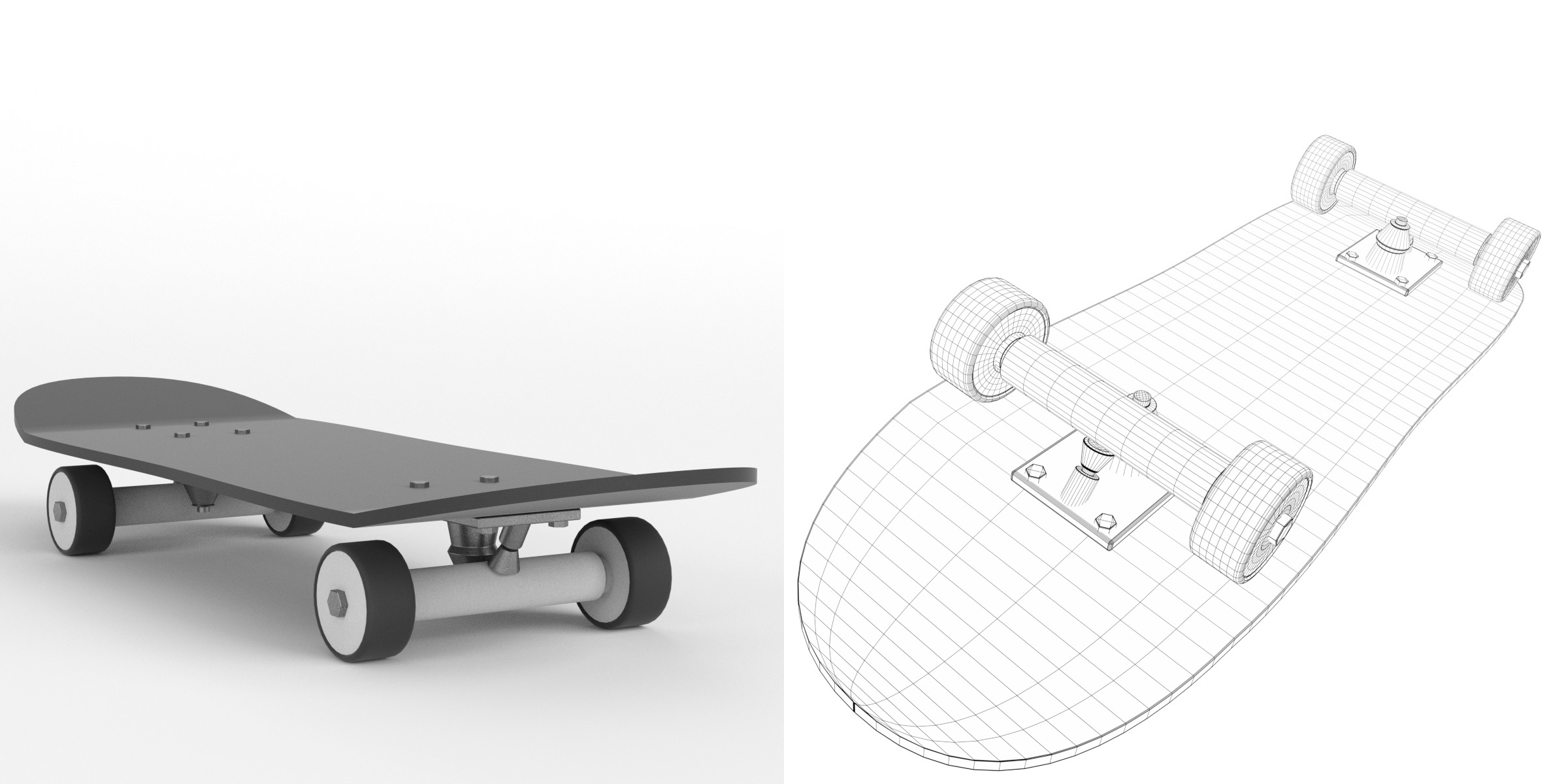 3D-Modell - Skateboard