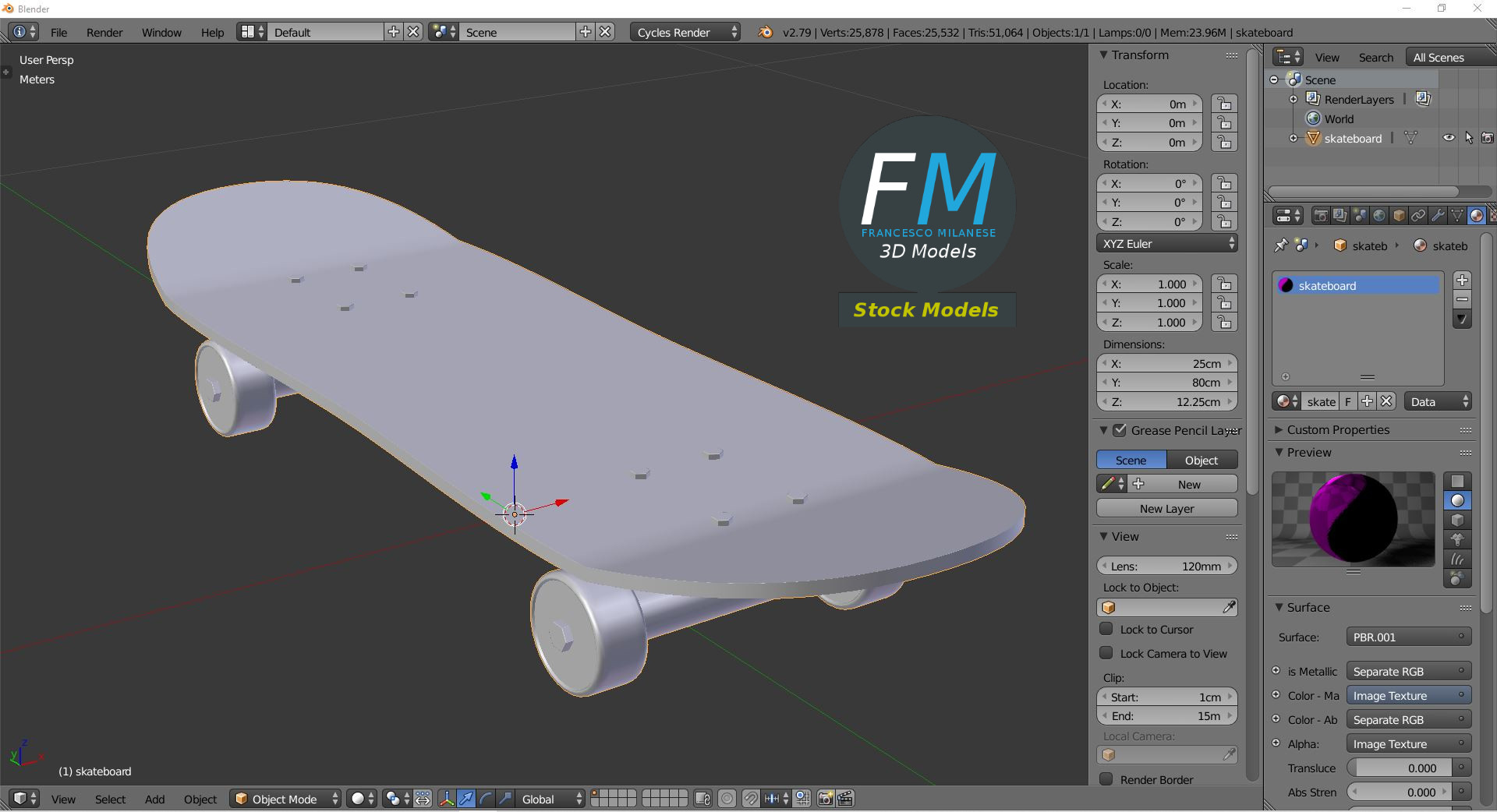 3D-Modell - Skateboard - 09