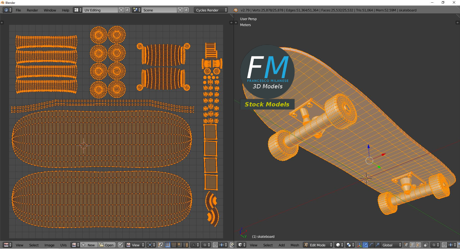 3D-Modell - Skateboard - 10