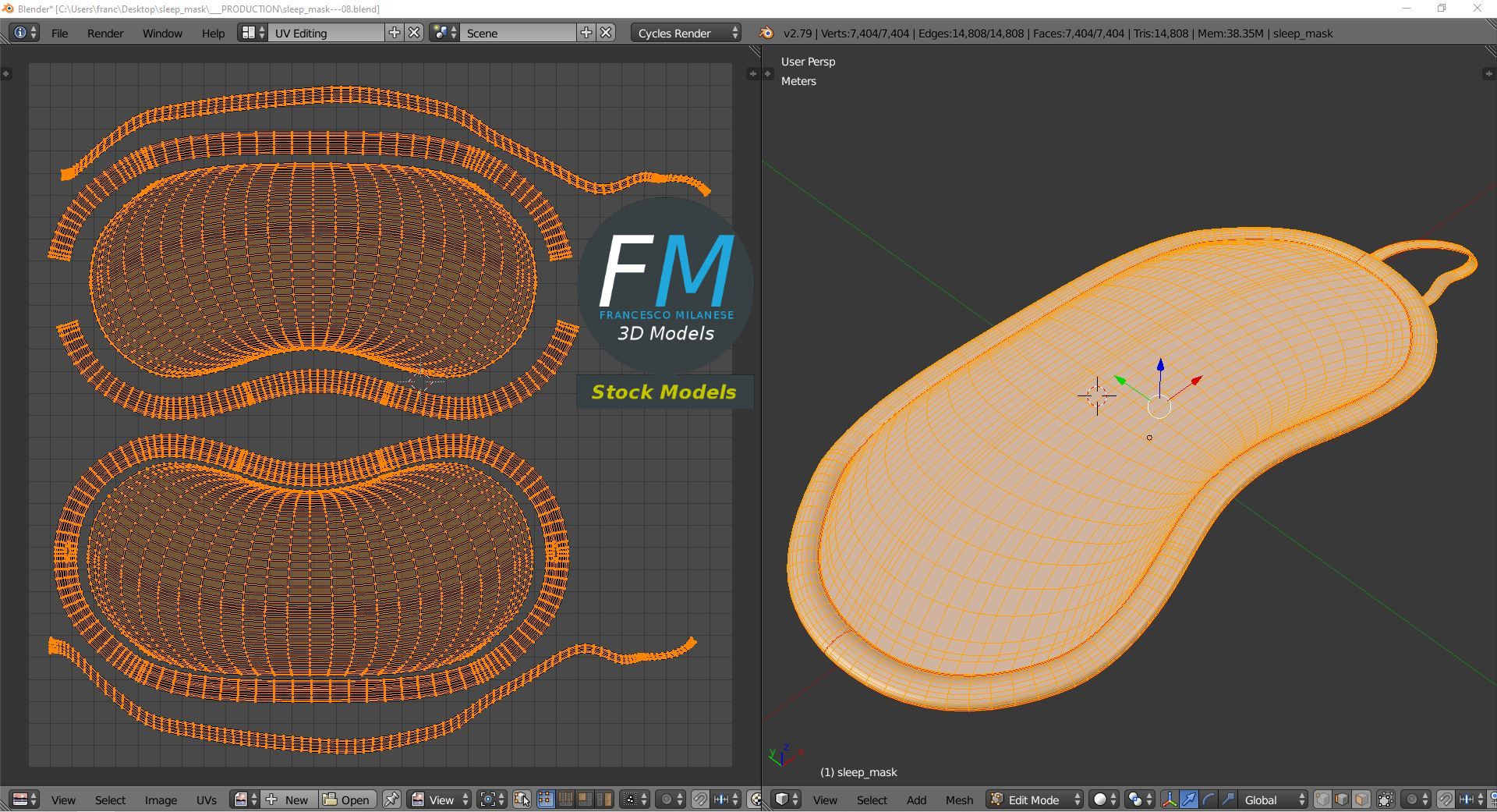 3D-Modell - Schlafmaske - 10