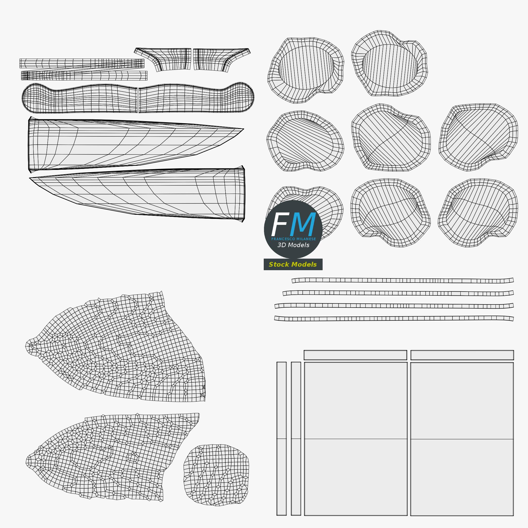 3D-Modell - Salamischeiben auf Holzschneidebrett - 11 3D-Modell - Salamischeiben auf Holzschneidebrett - 11